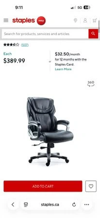 Black Leather Office Chair - photo 2