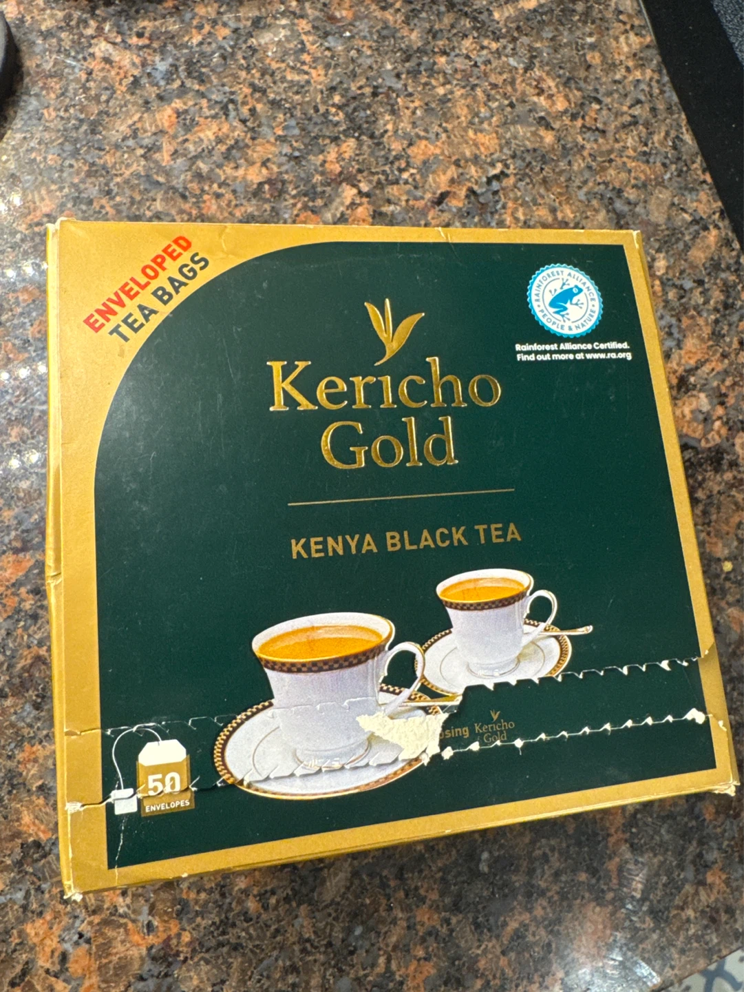 Kericho Gold Kenya Black Tea Bags (50 Envelopes)