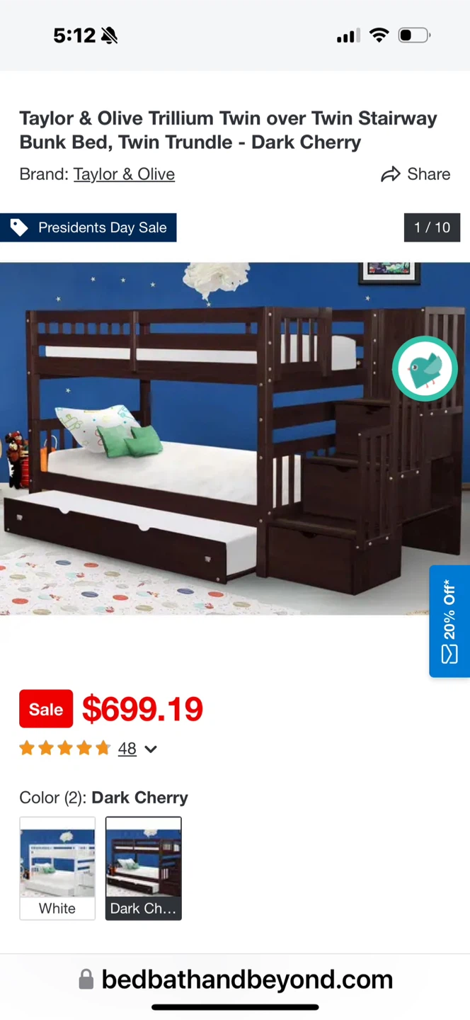 Taylor & Olive Trillium Twin over Twin Stairway Bunk Bed - photo 5