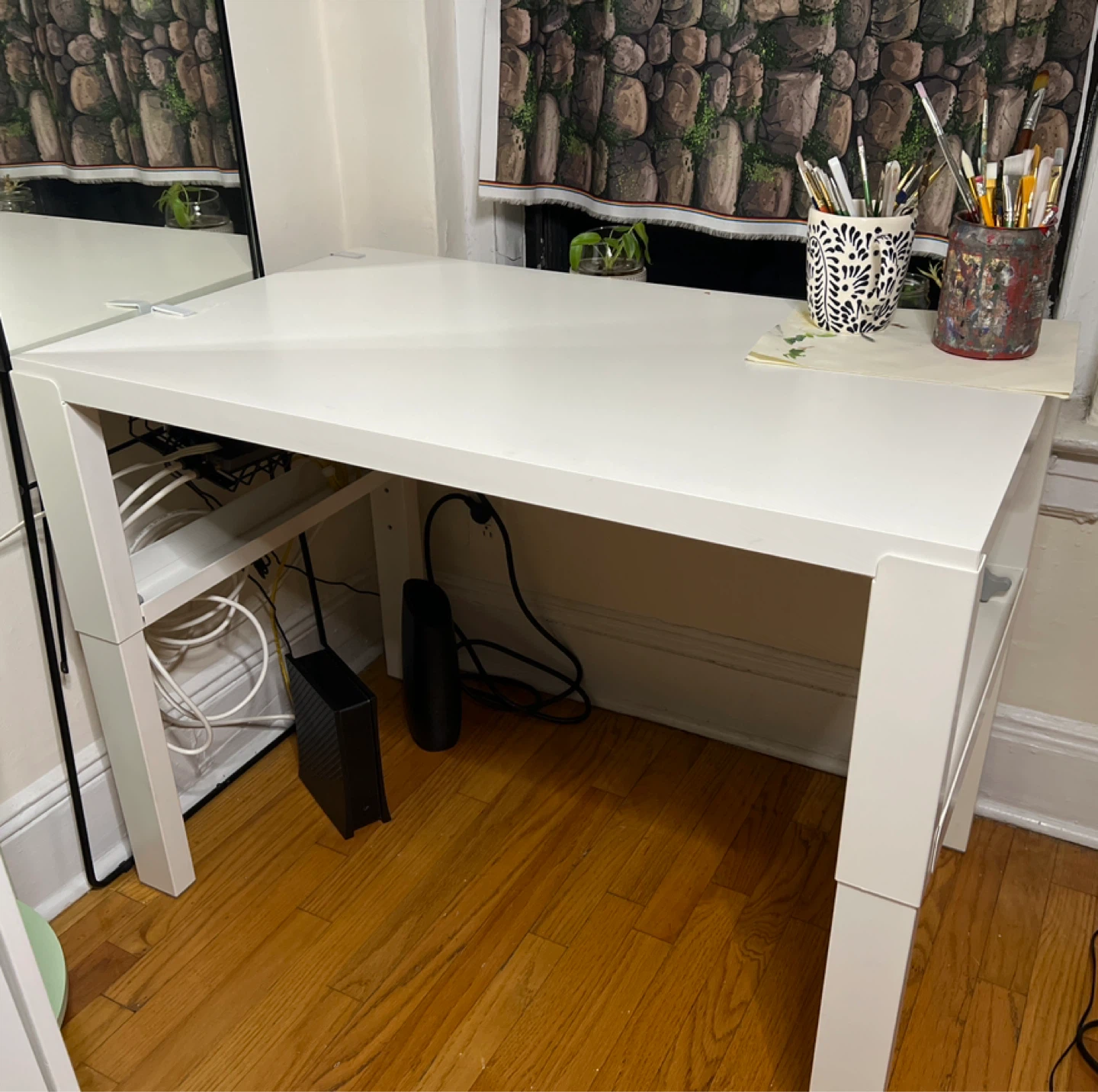 White IKEA Adjustable height Art Table