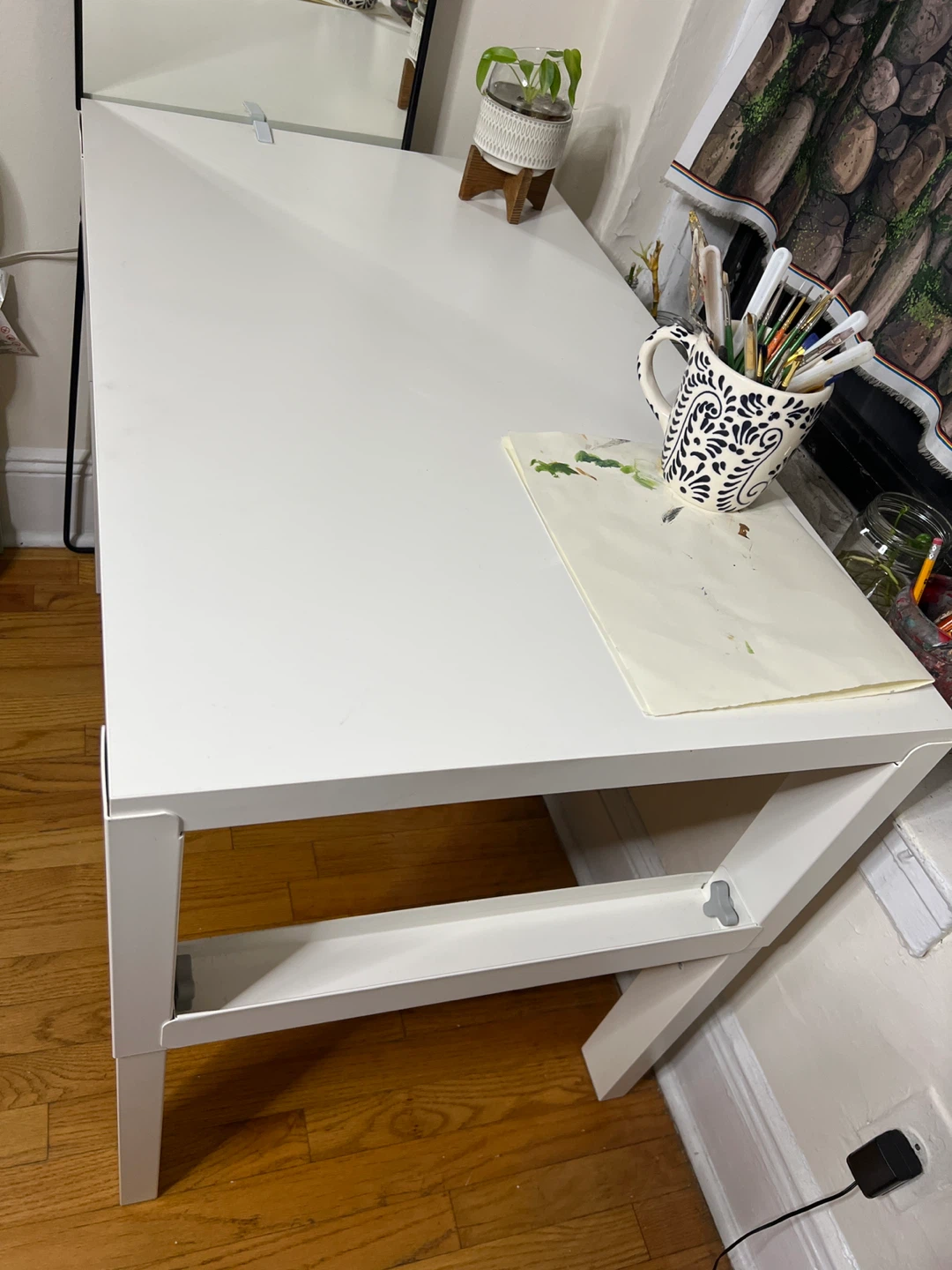 White IKEA Adjustable height Art Table - photo 3