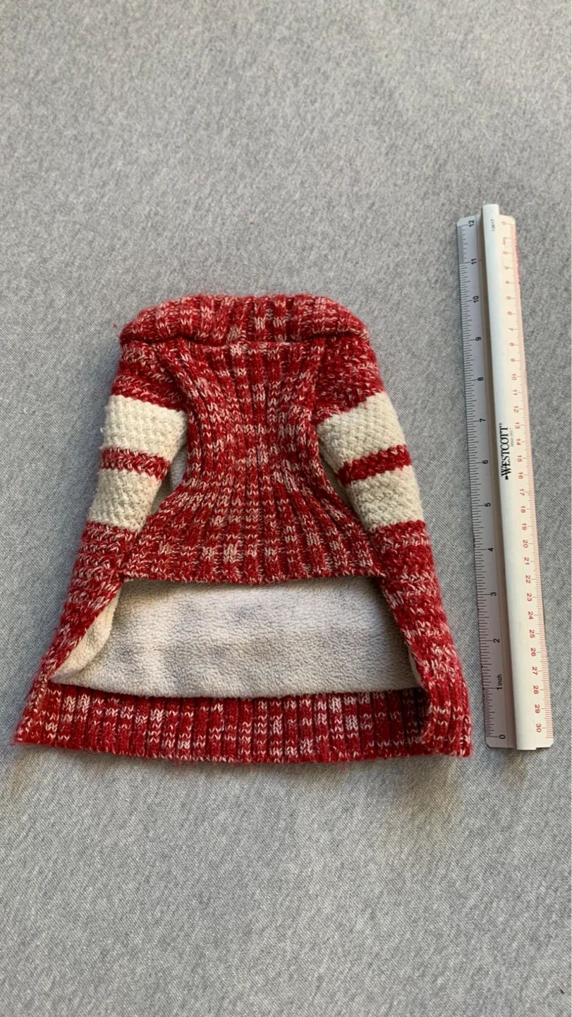 Red and white striped dog sweater - photo 2