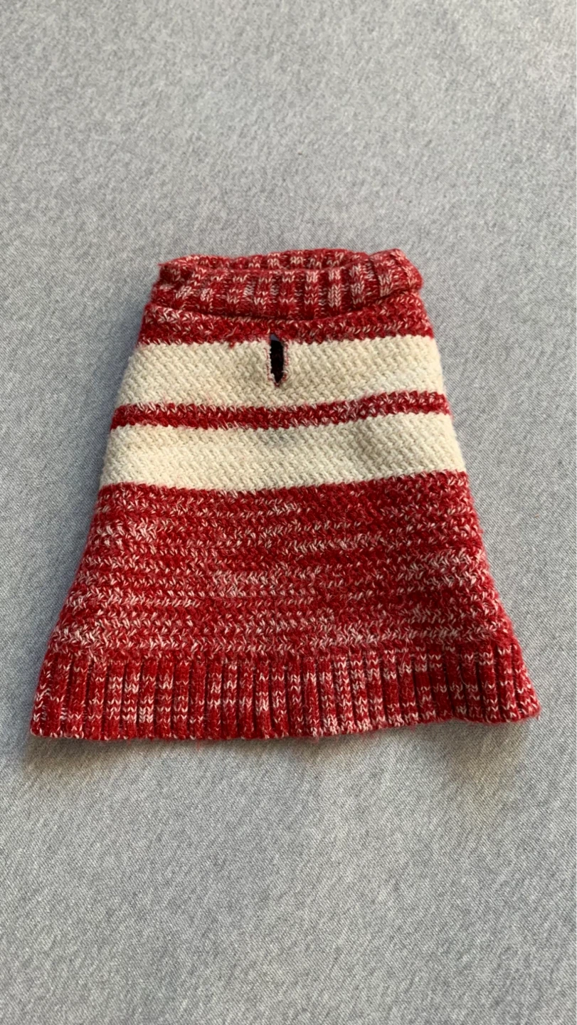 Red and white striped dog sweater
