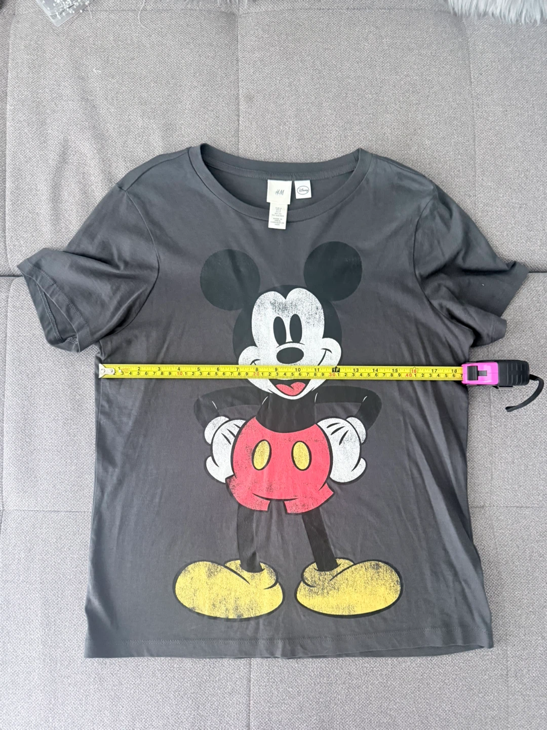 H&M Disney Mickey Mouse Graphic T-Shirt Gray Women’s Size S - photo 3