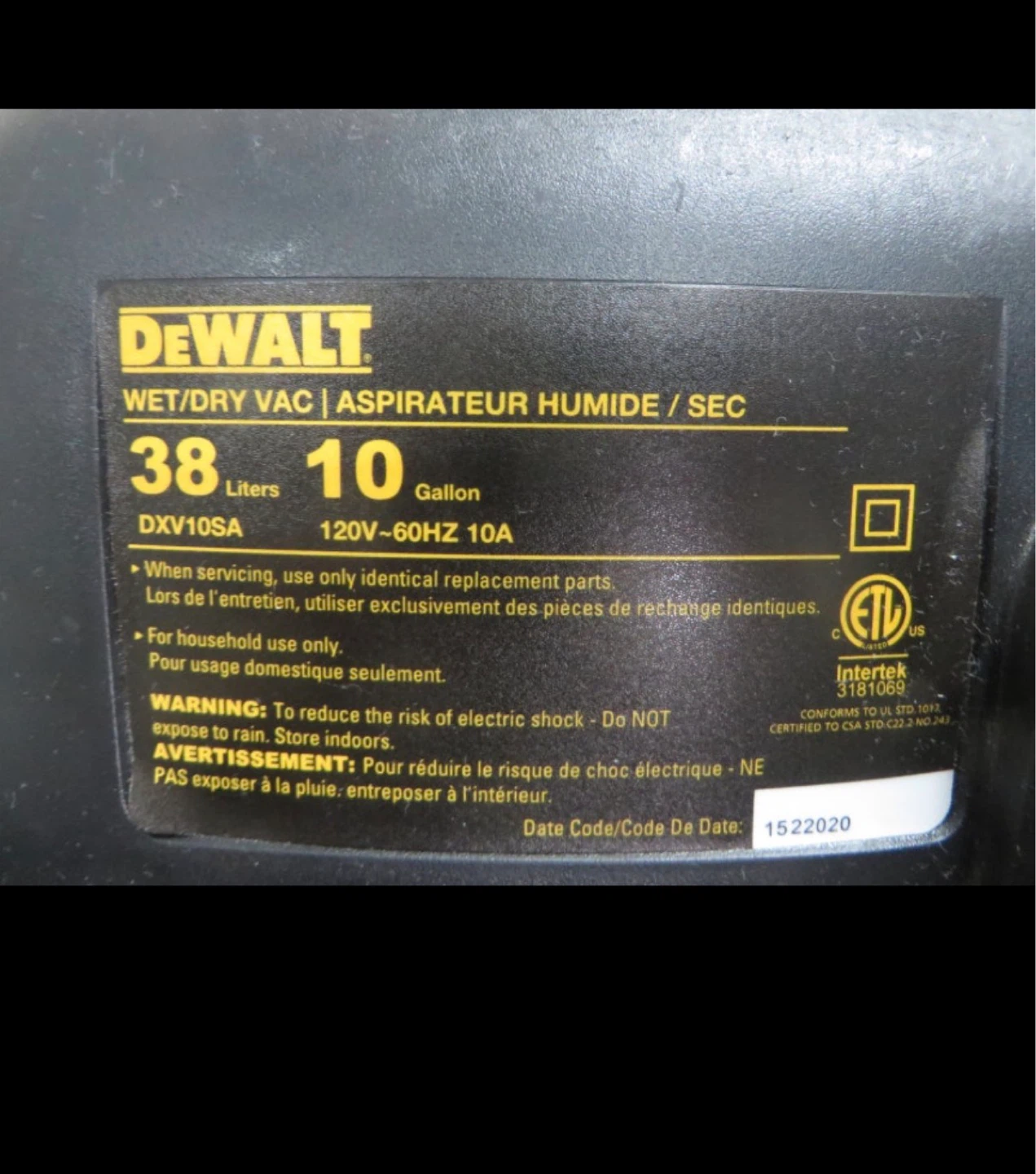 DE WALT WET/DRY VACUUM - photo 4