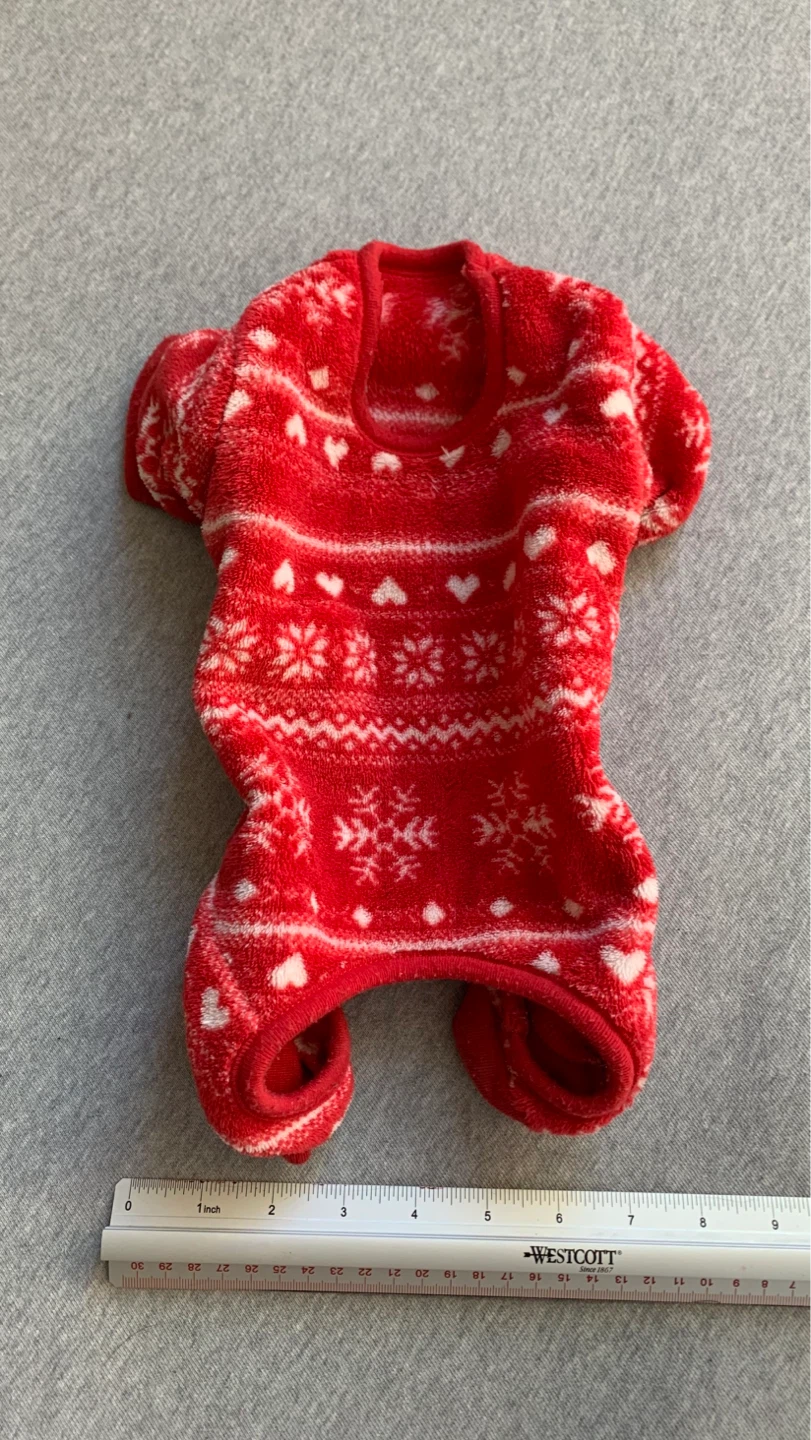 Small Red Holiday Pet Onesie