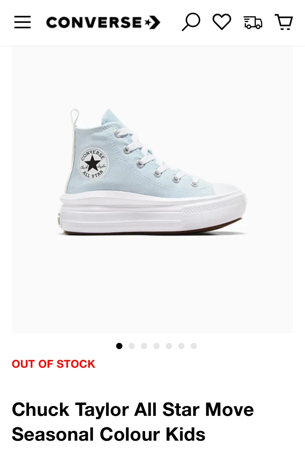 Kids Size US13 Converse Chuck Taylor Platform Sneakers - Blue