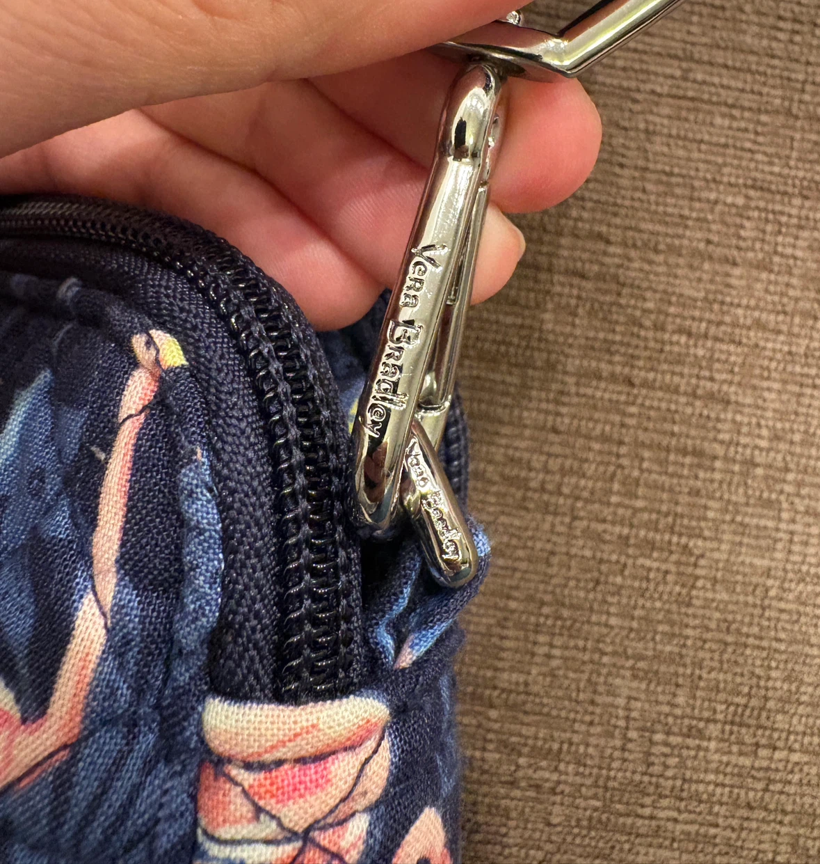 Vera Bradley Flamingo Party Blue Cotton Crossbody Purse - photo 3