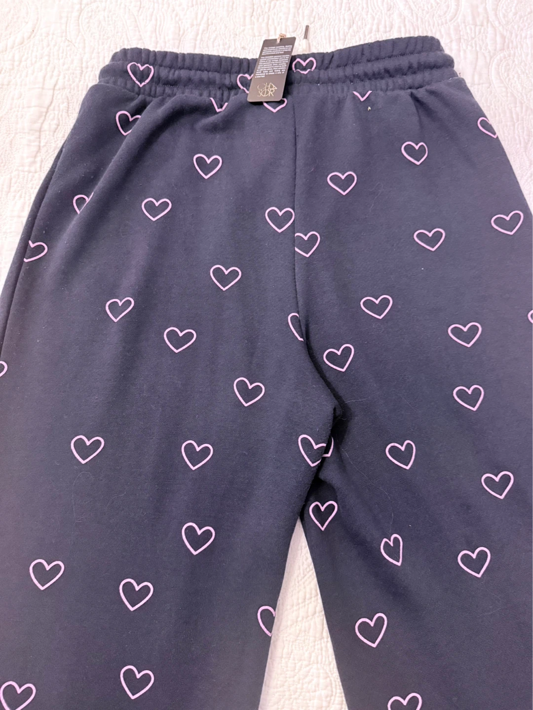Chaser navy heart print wide leg lounge pants - photo 5