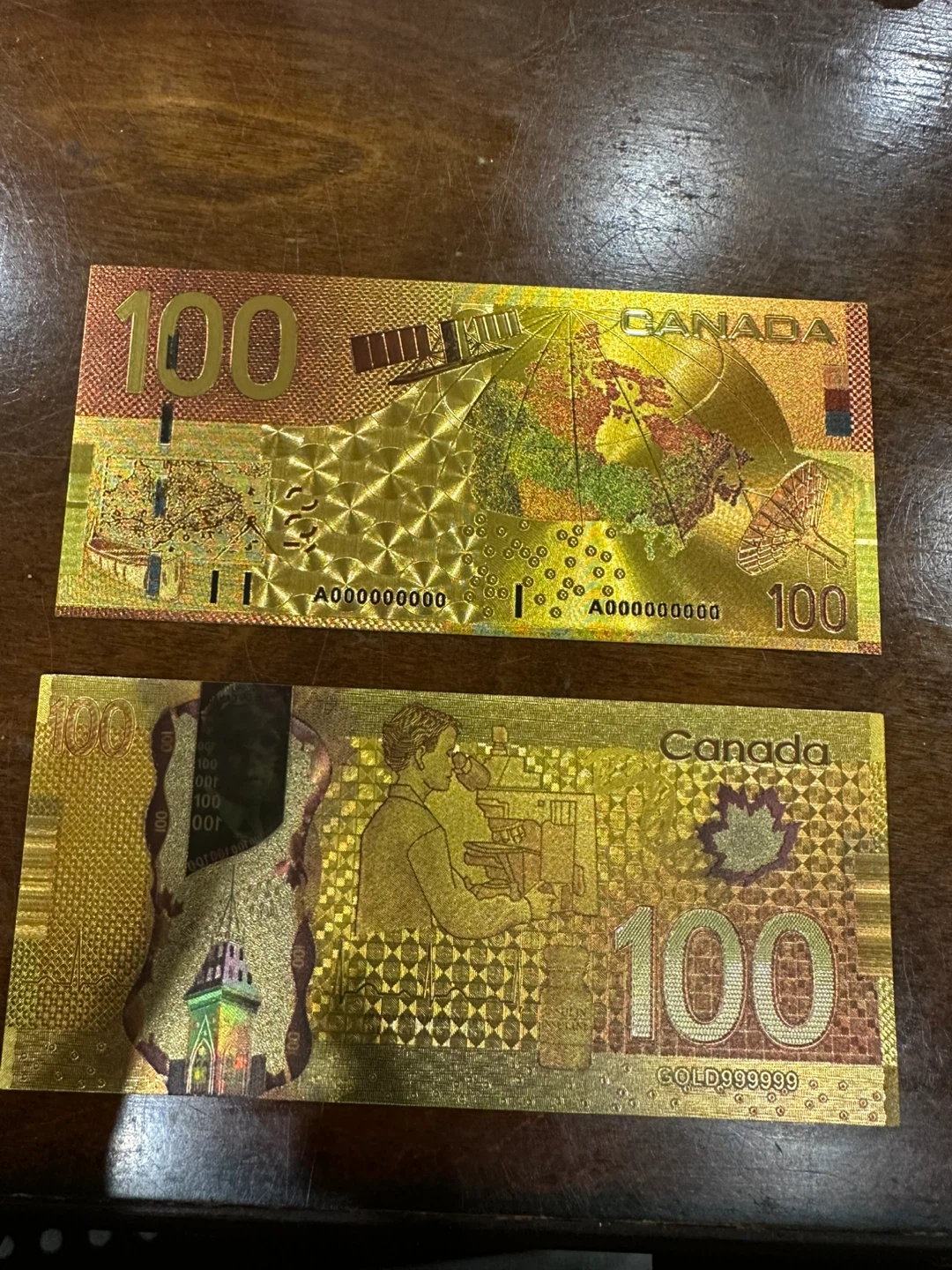 Canada 100 Dollar Gold Foil Banknote - Collectible - photo 2