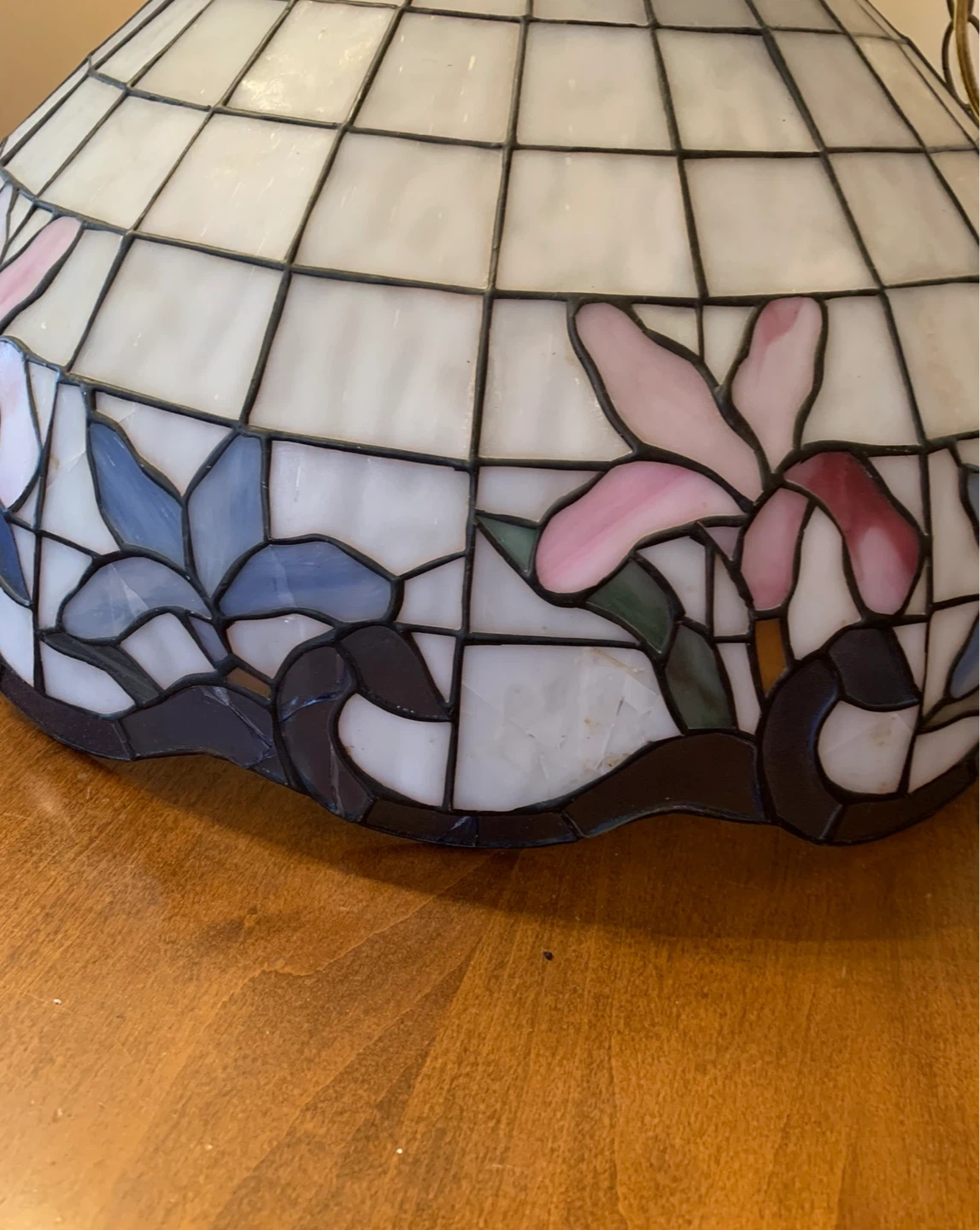 Tiffany Style Stained Glass Lamp Shade Floral Design - photo 2