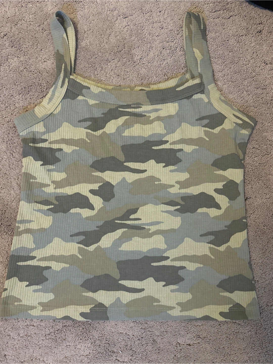 Camo Ribbed Tank Top