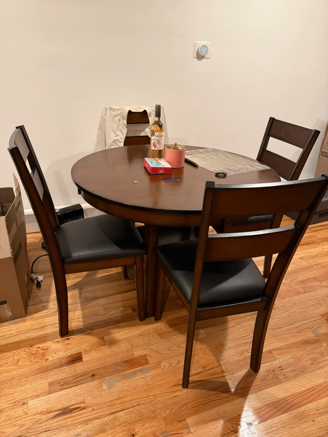 Wooden Dining Table with 4 Chairs