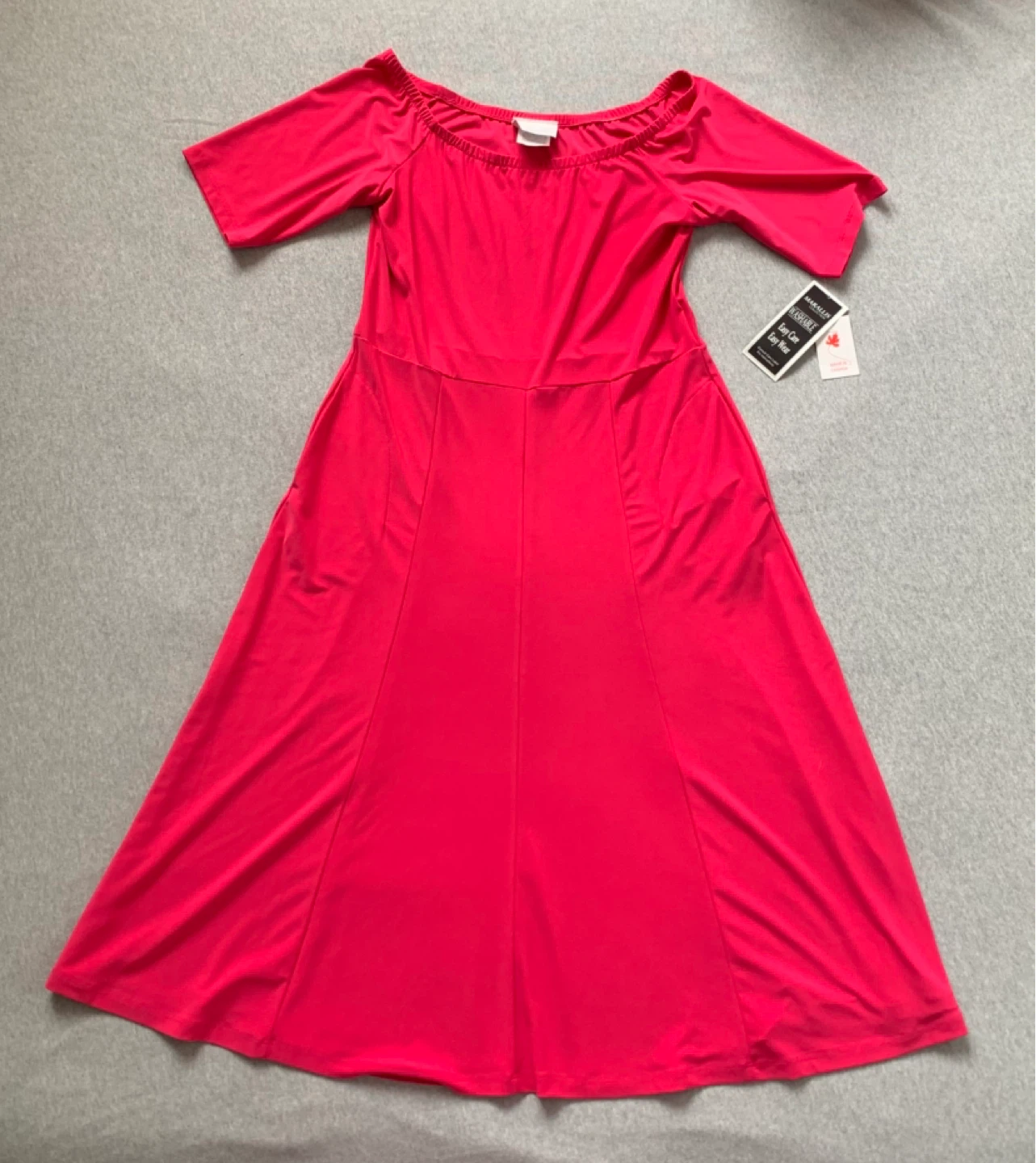 Size Large Fuchsia Pink Dress with Pockets - Brand New