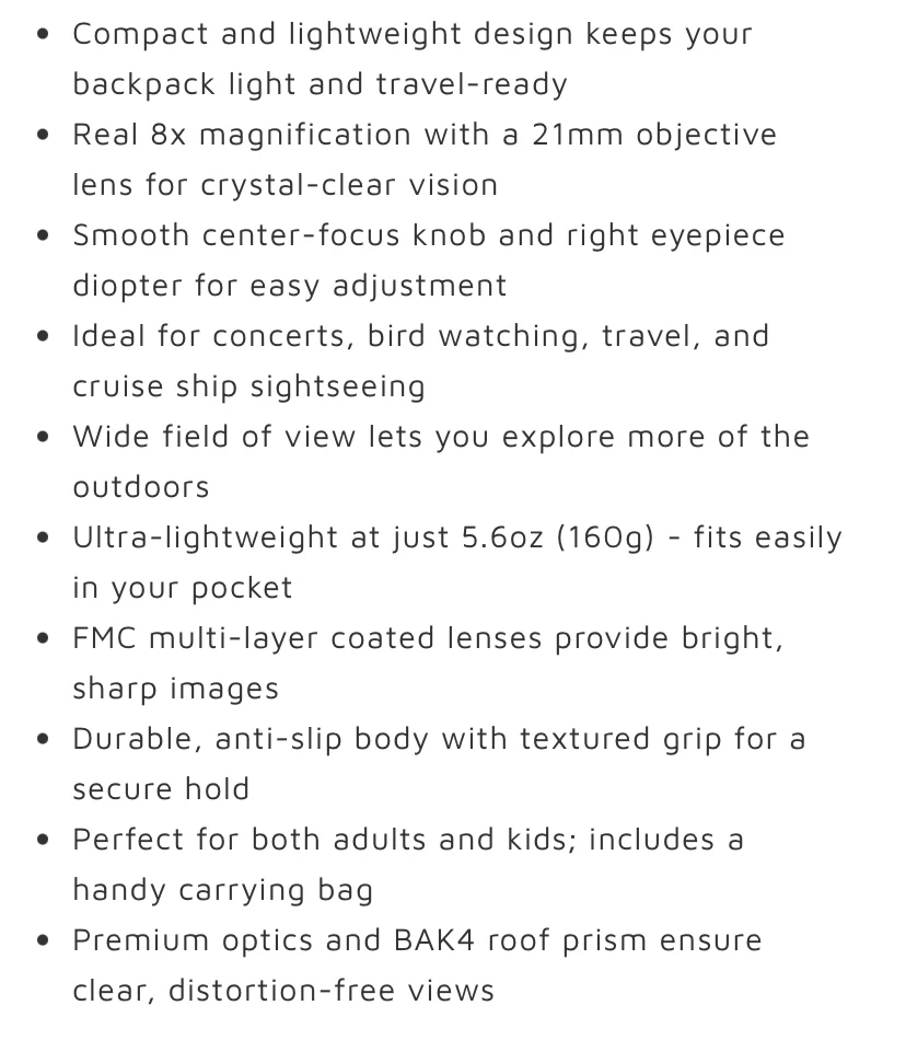 New Vulness Compact Travel Binoculars - photo 2