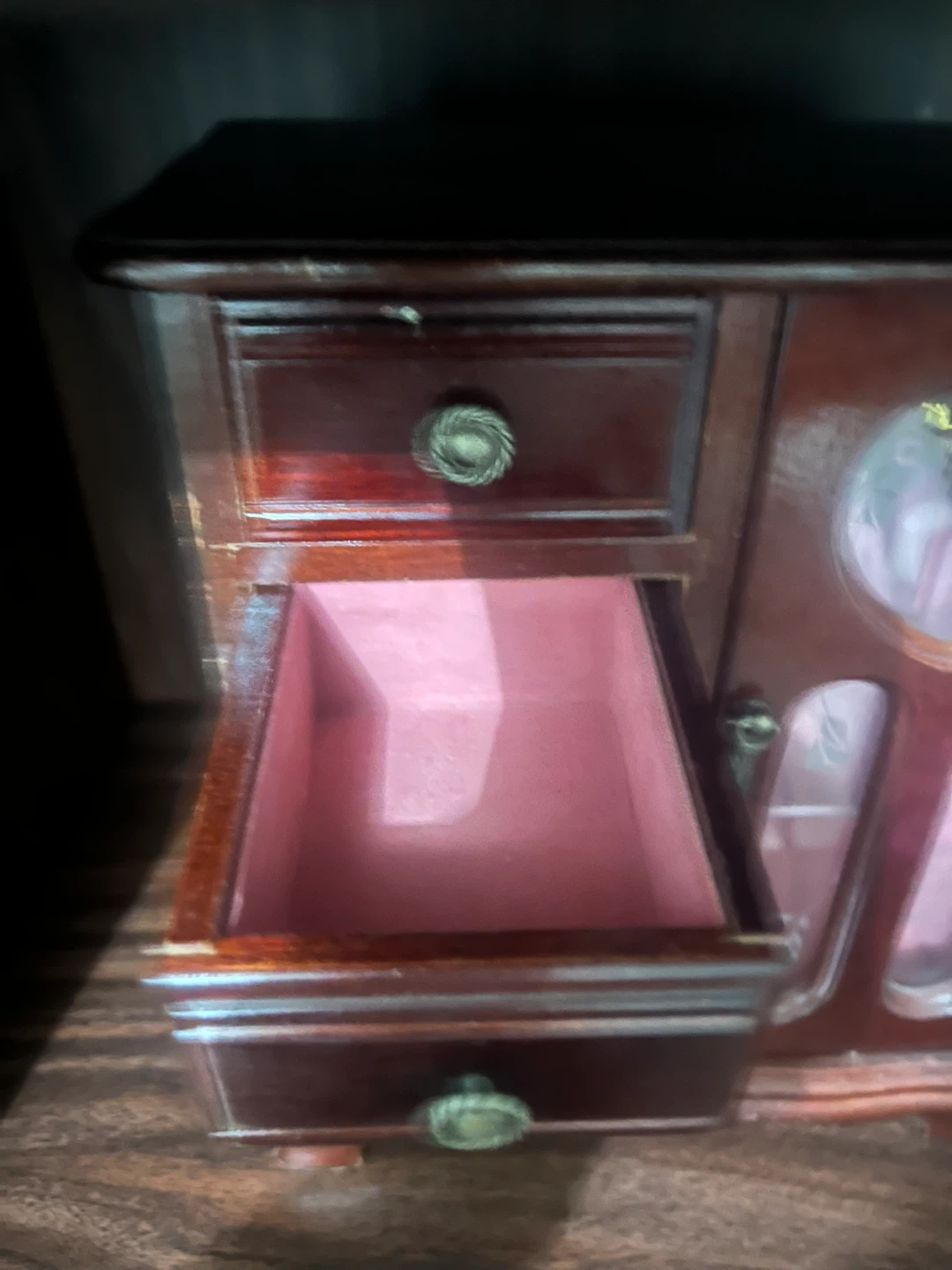 Wooden Jewelry Box with Drawers and Mirrored Door - photo 3