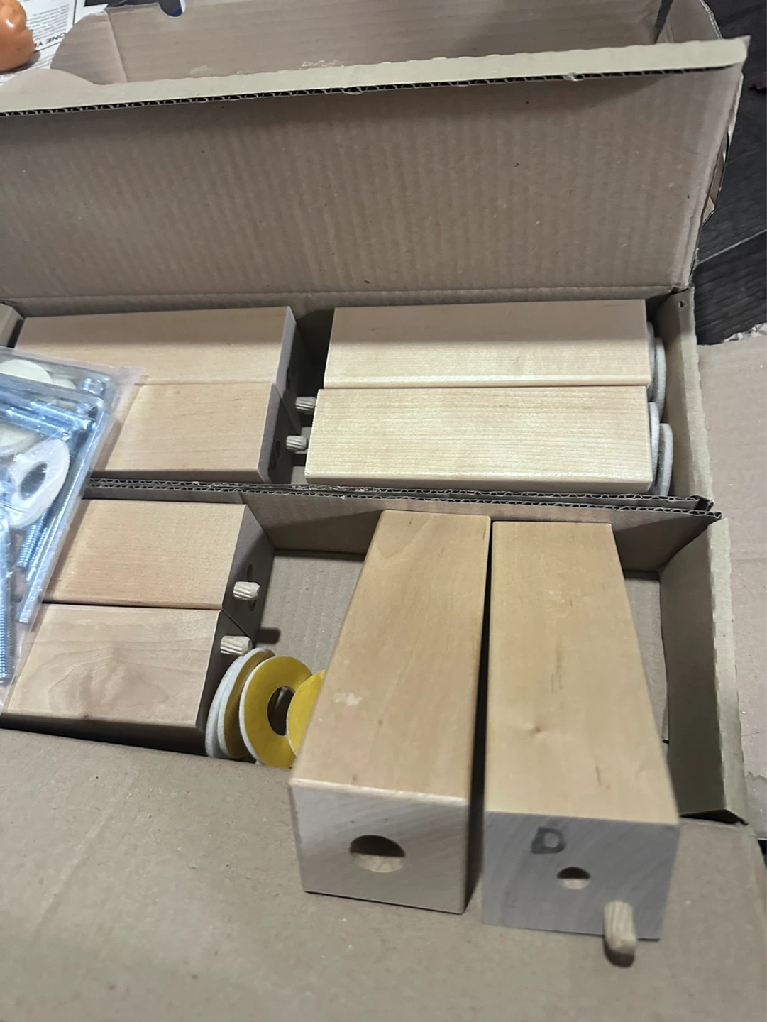 IKEA Birch Wooden Sofa Legs and Hardware Set of 8 - photo 2