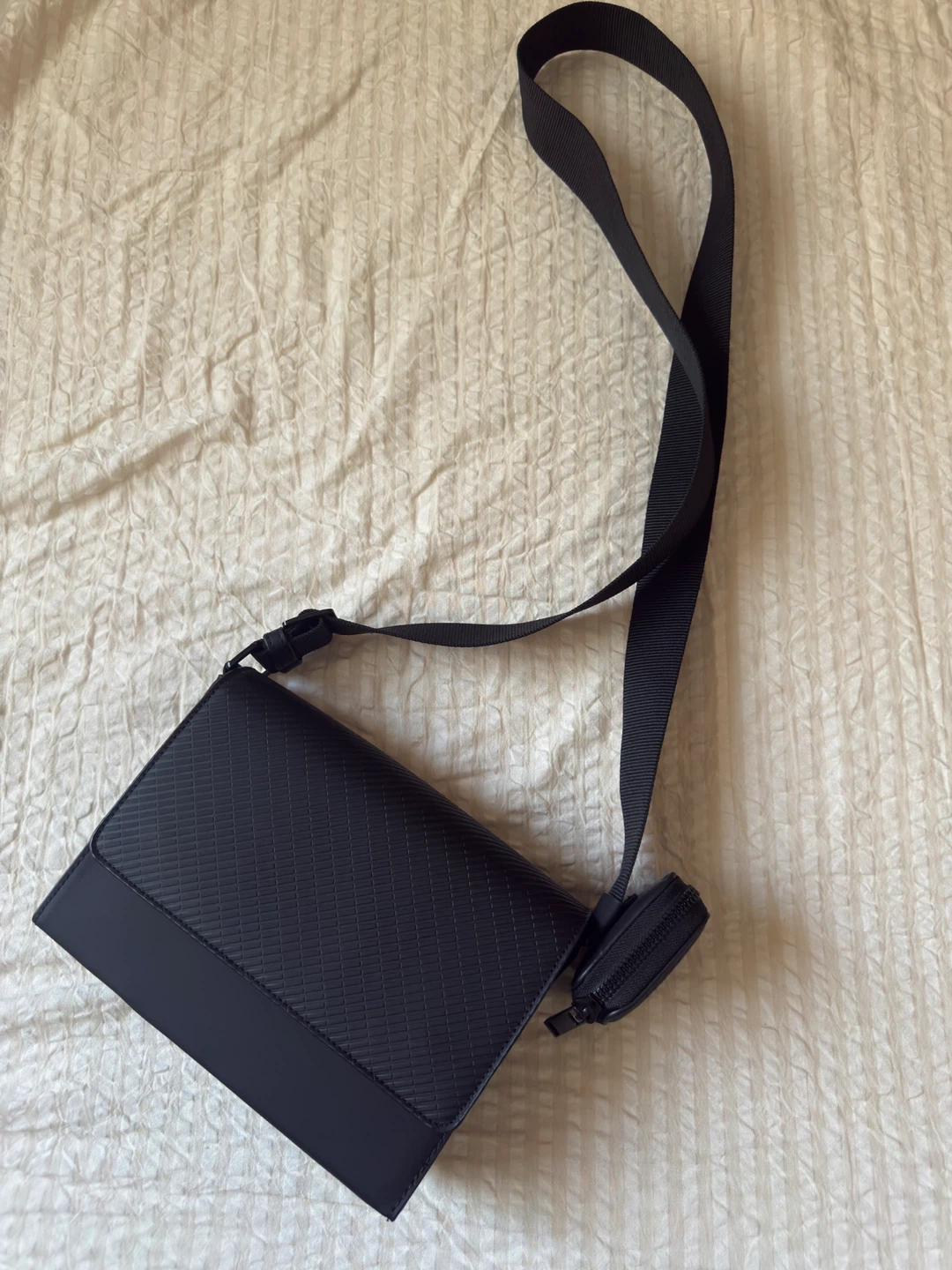Zara Black Crossbody Bag with Detachable Pouch