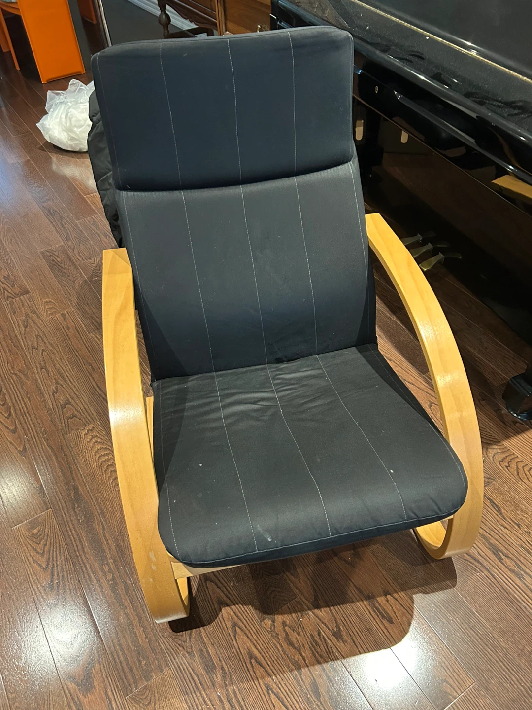 Black Rocking Chair with Wood Frame