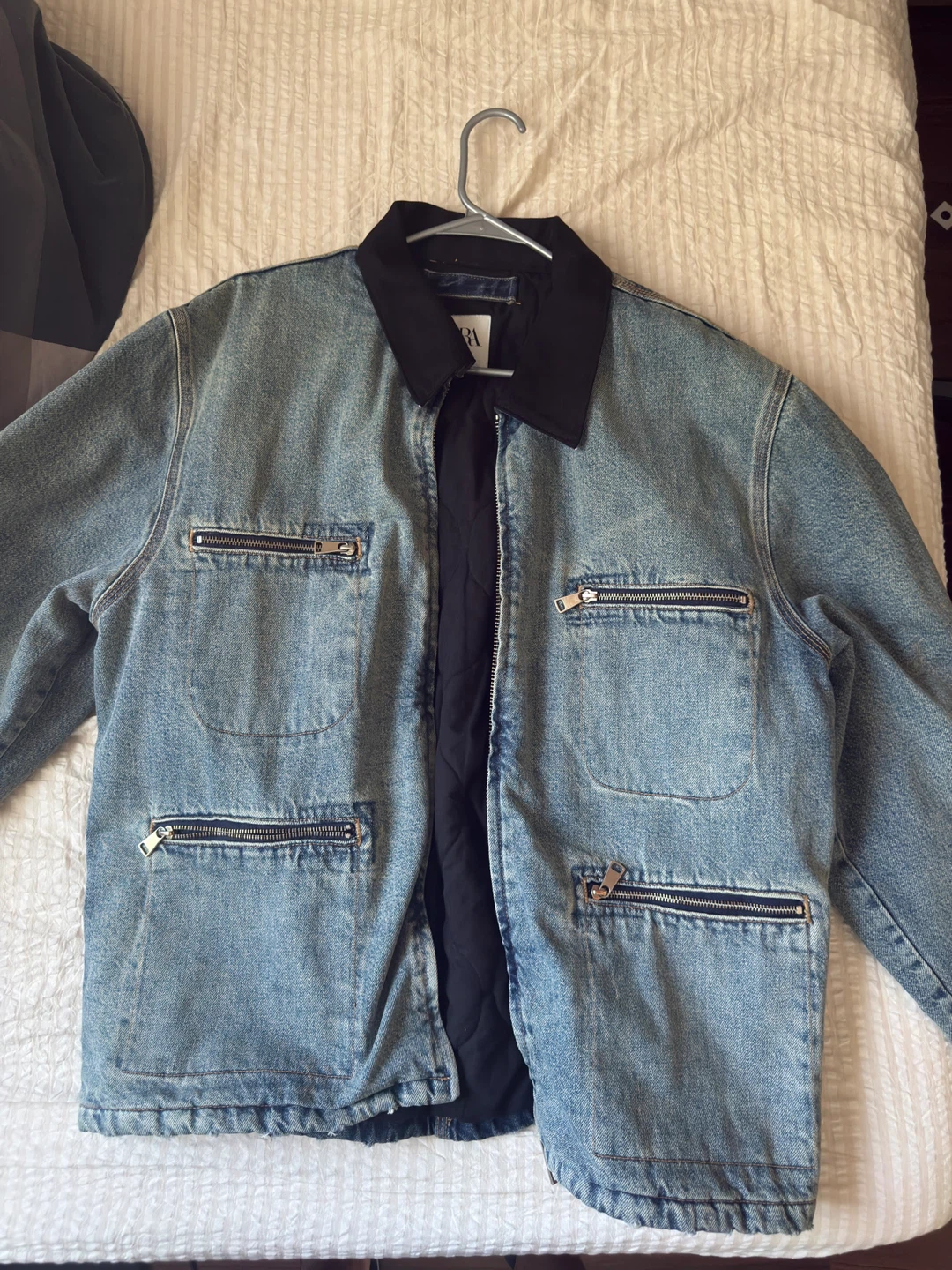 Zara Denim Jacket with Black Collar