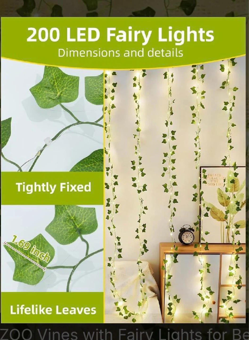 200 LED Fairy Lights Ivy String Lights - photo 2