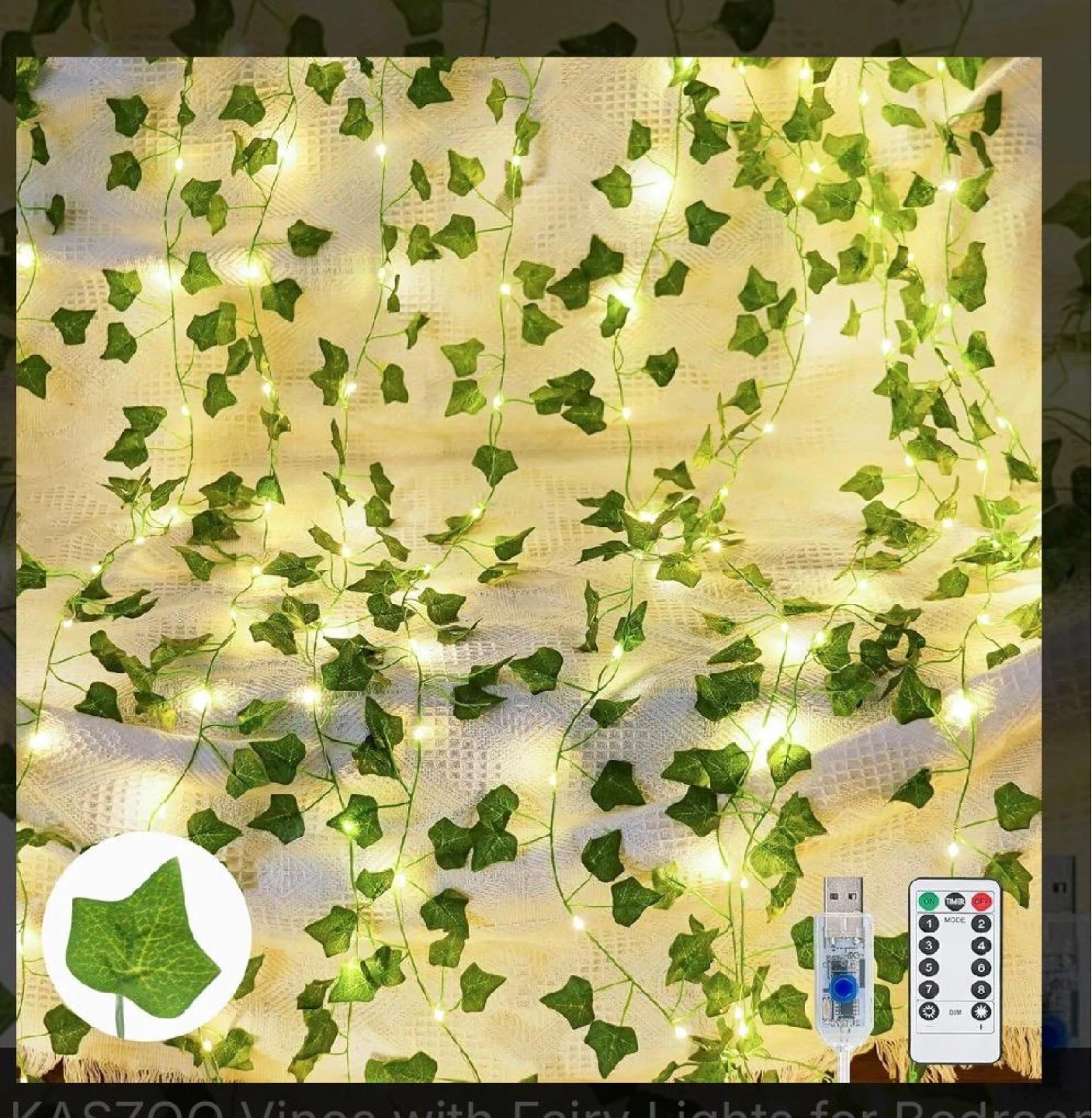 200 LED Fairy Lights Ivy String Lights