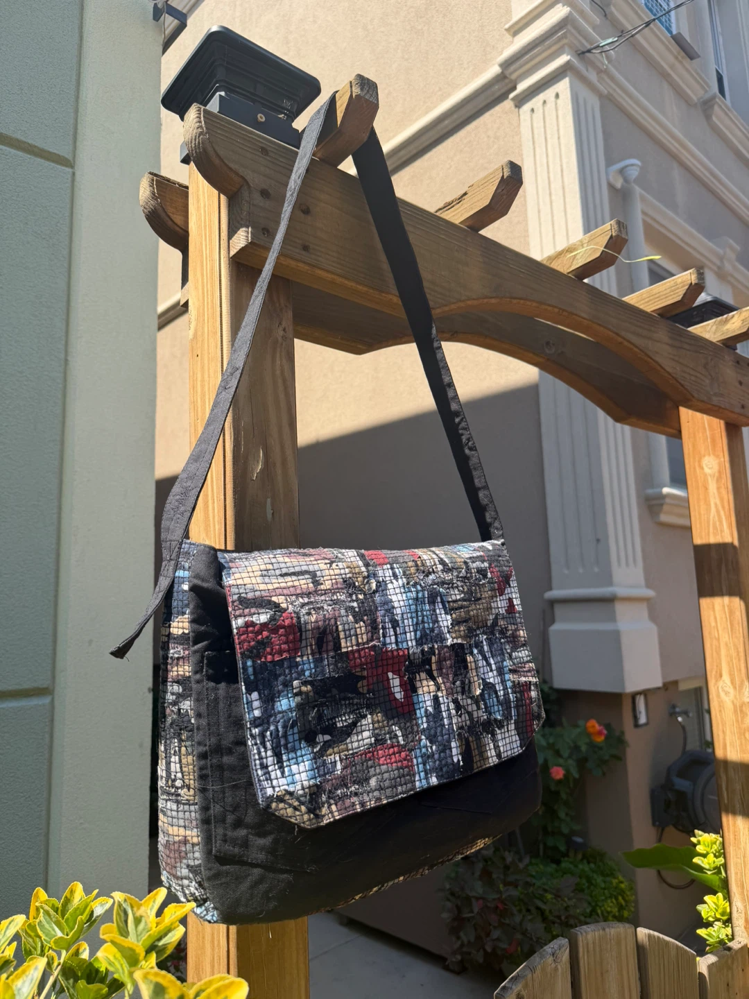 Custom Messenger Bag with Colorful Patchwork Flap - photo 2