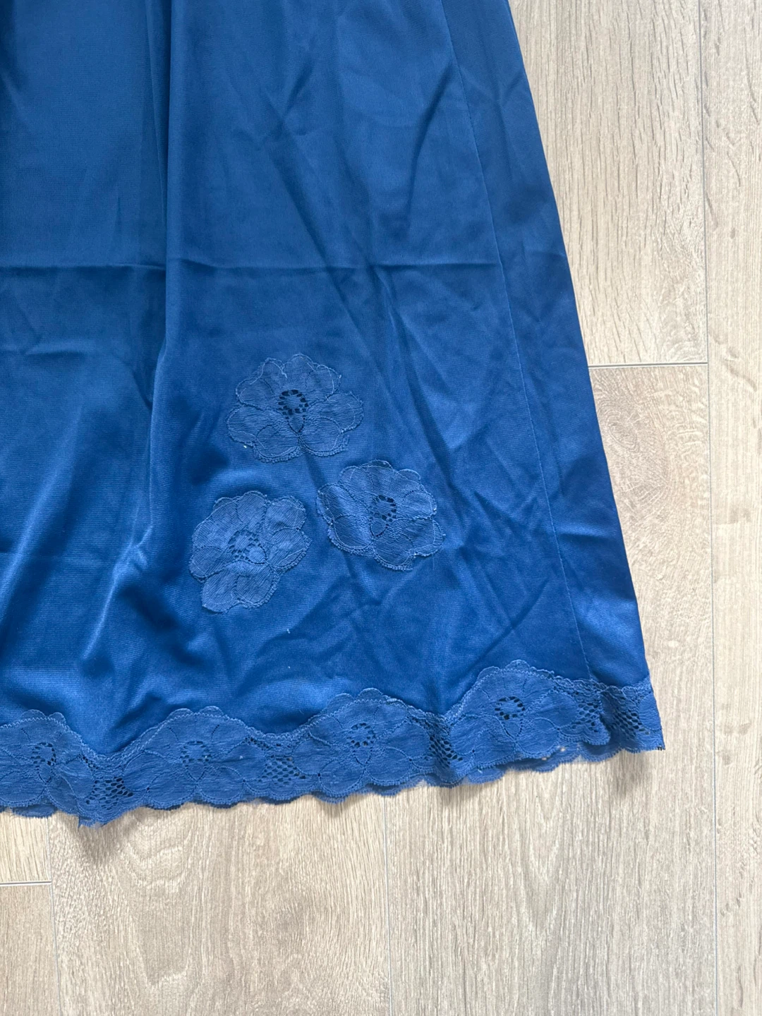 Blue Vintage Maxi Skirt with Lace Trim - photo 2