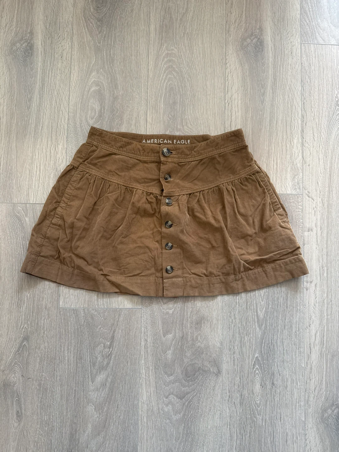 American Eagle Corduroy Button-Front Skirt