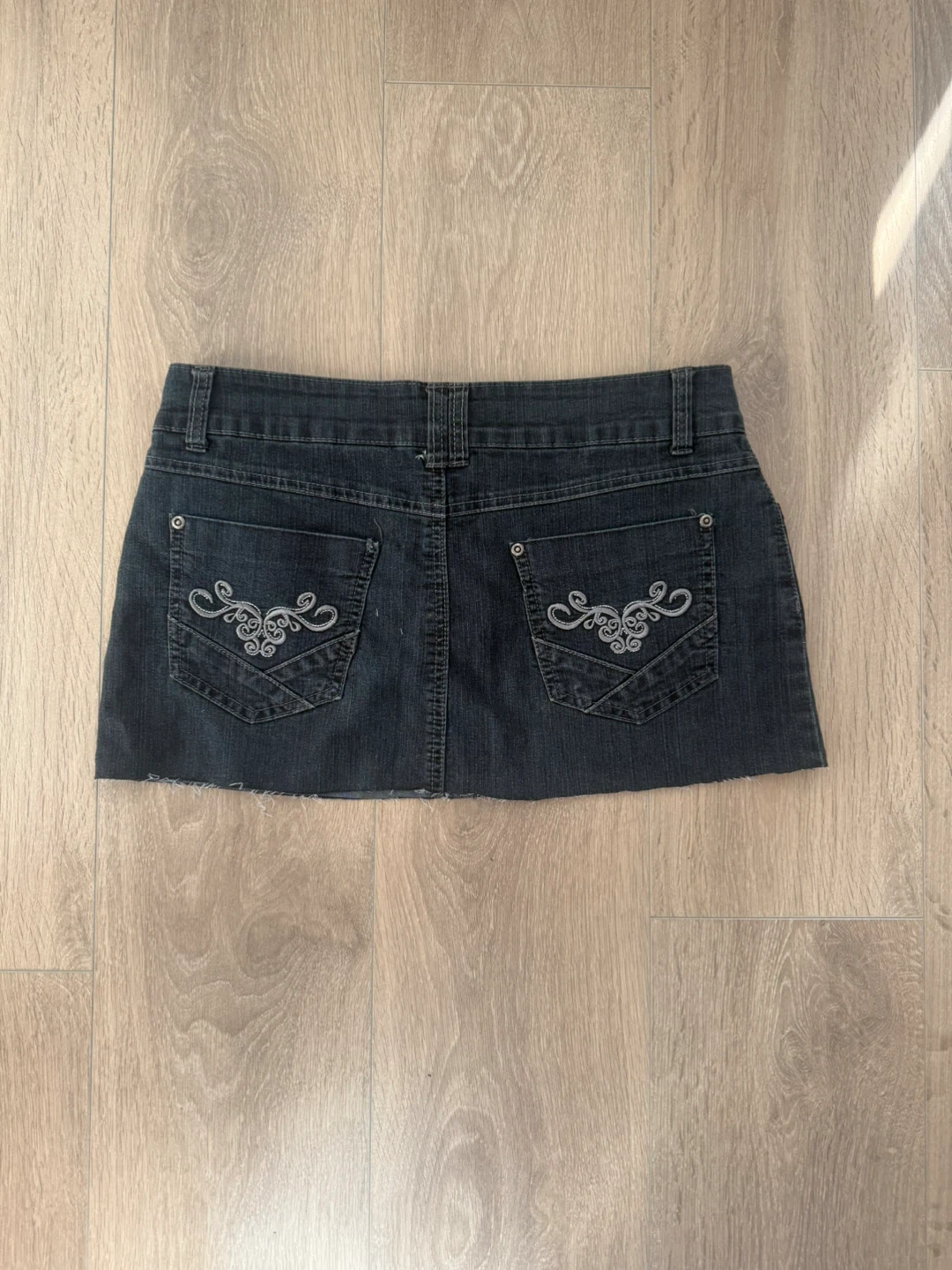 Denim Mini Skirt with Embellishments