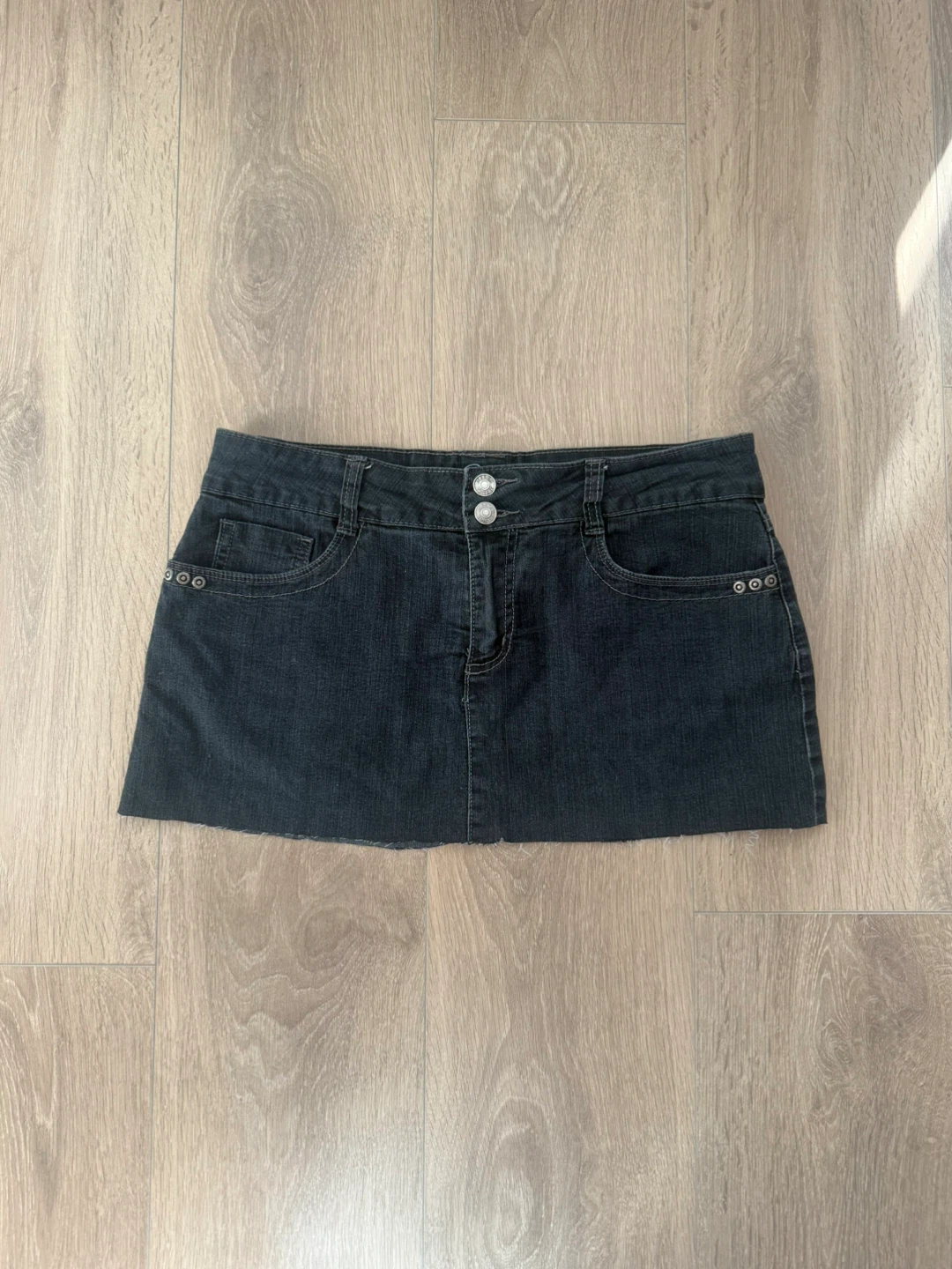 Denim Mini Skirt with Embellishments - photo 2