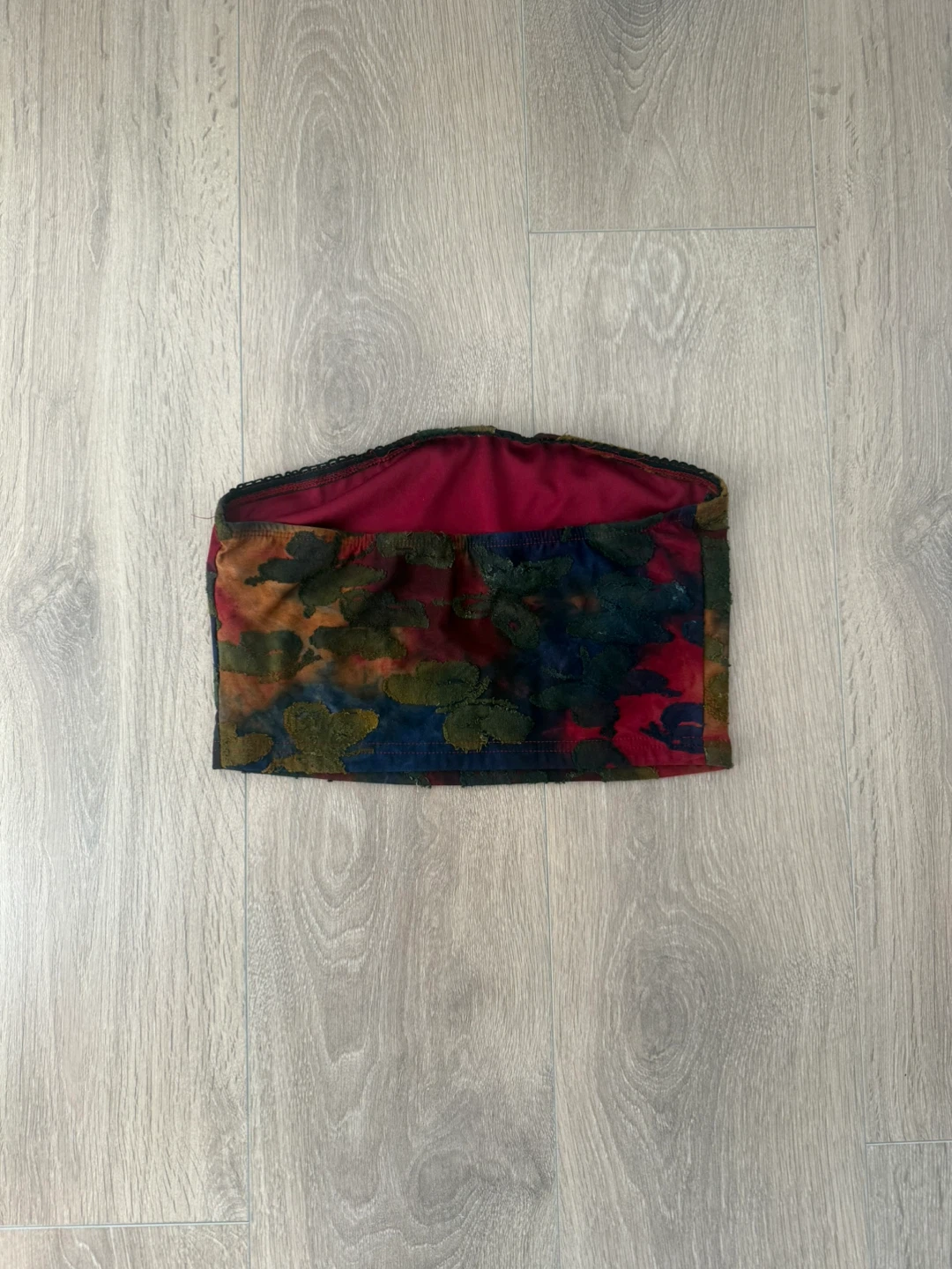 Velvet Floral Tube Top - photo 2