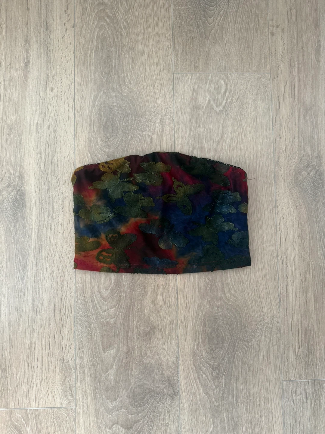 Velvet Floral Tube Top