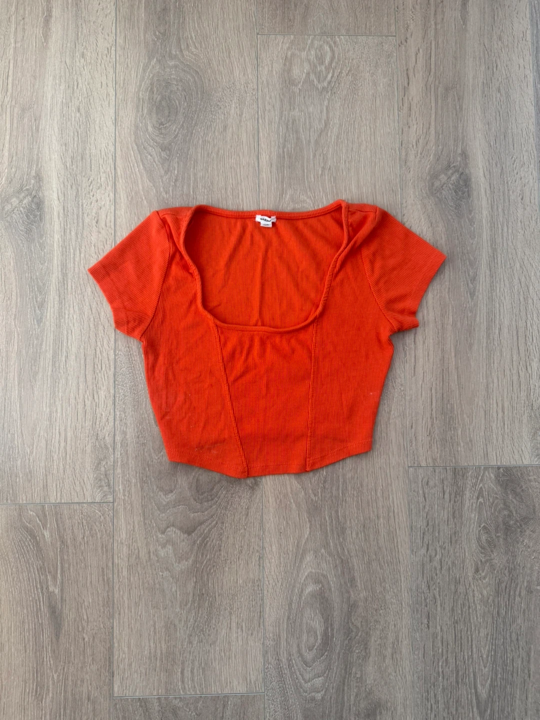Garage Orange Ribbed Crop Top