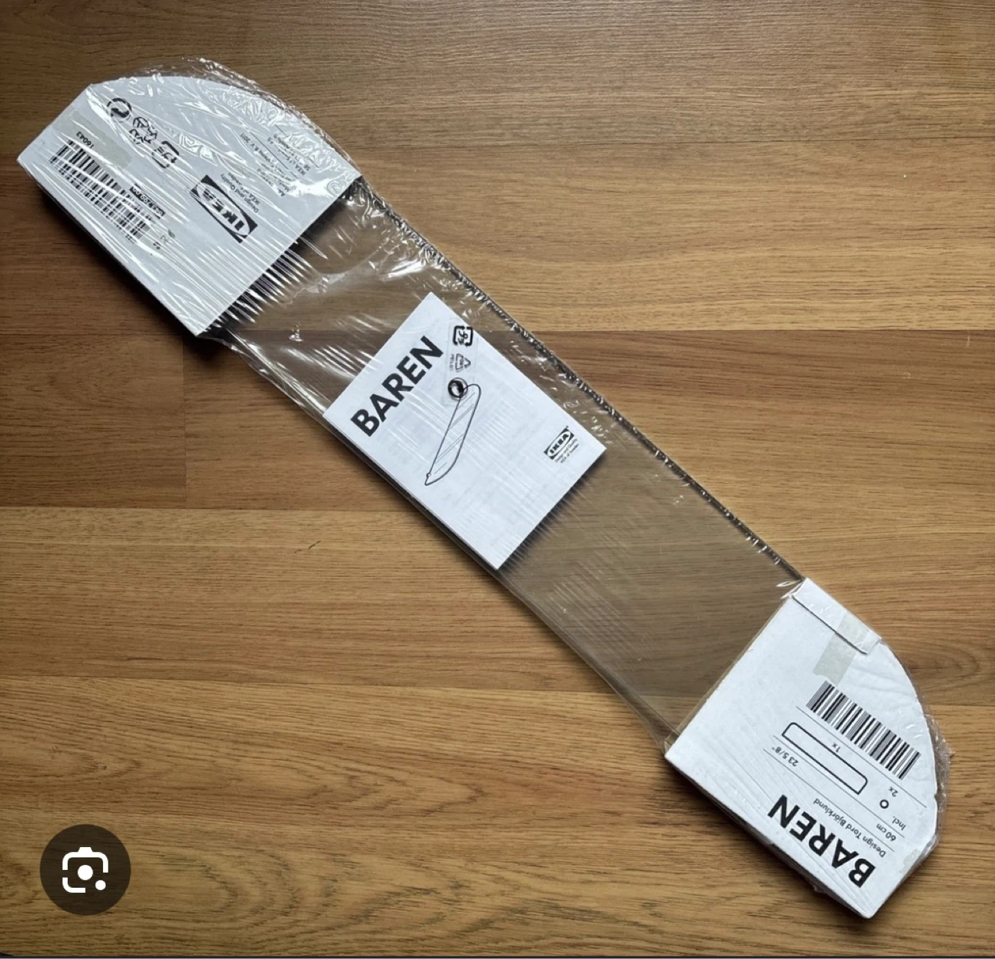 IKEA Glass Floating Shelf Chrome Hardware