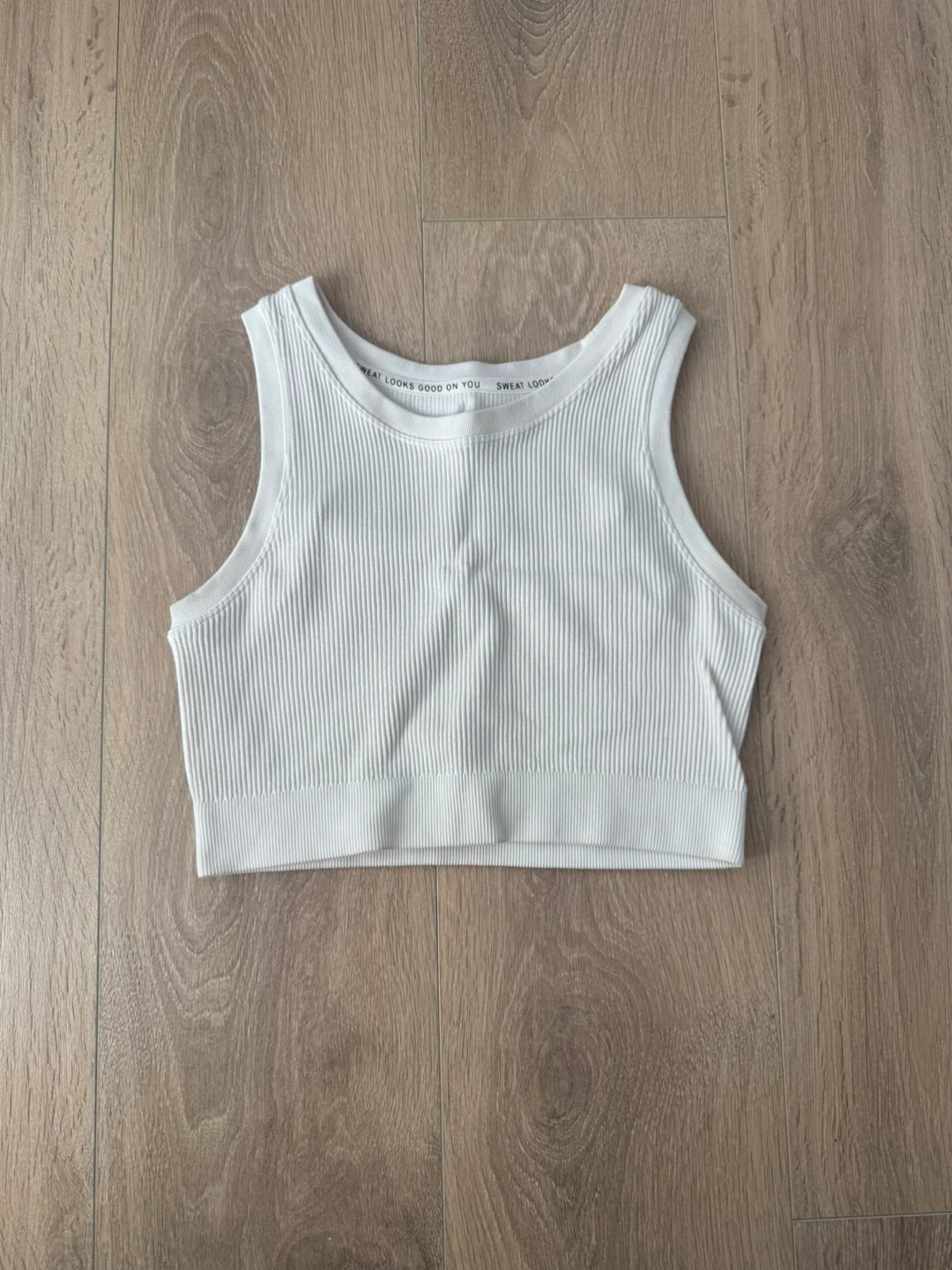 White Ribbed Tank Top