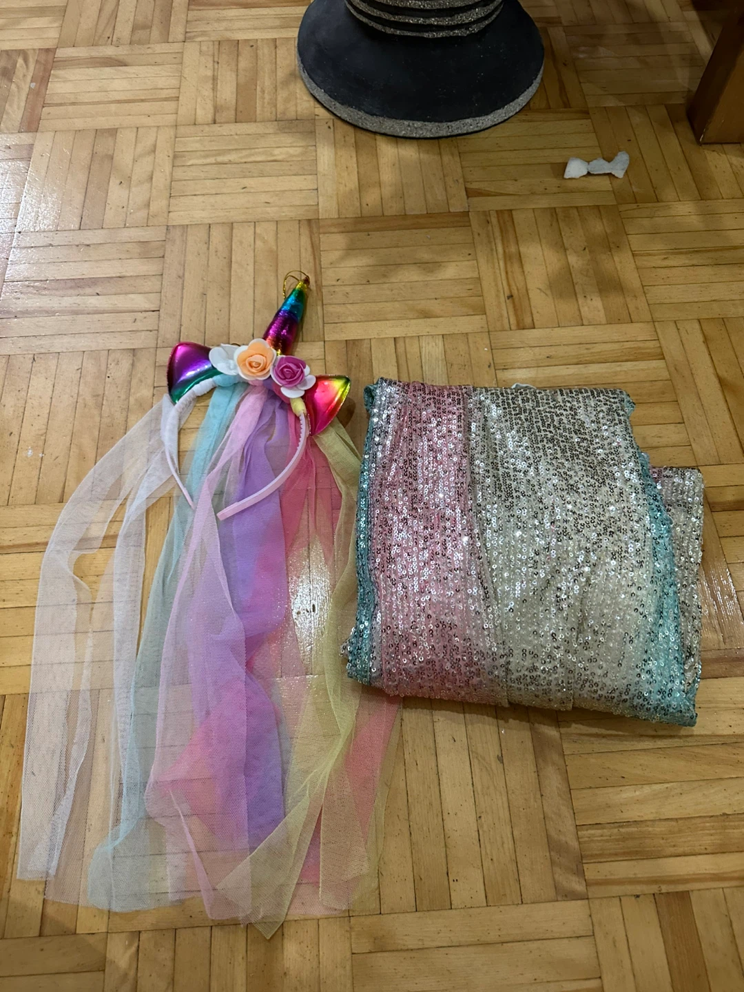 Sparkly Rainbow Unicorn Jumpsuit with Headband