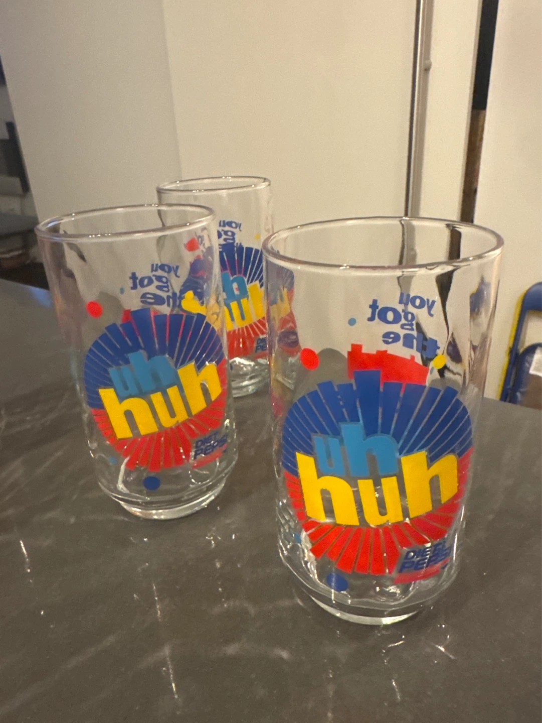 6 X Vintage Diet Pepsi Glasses in EXCELLENT CONDITION