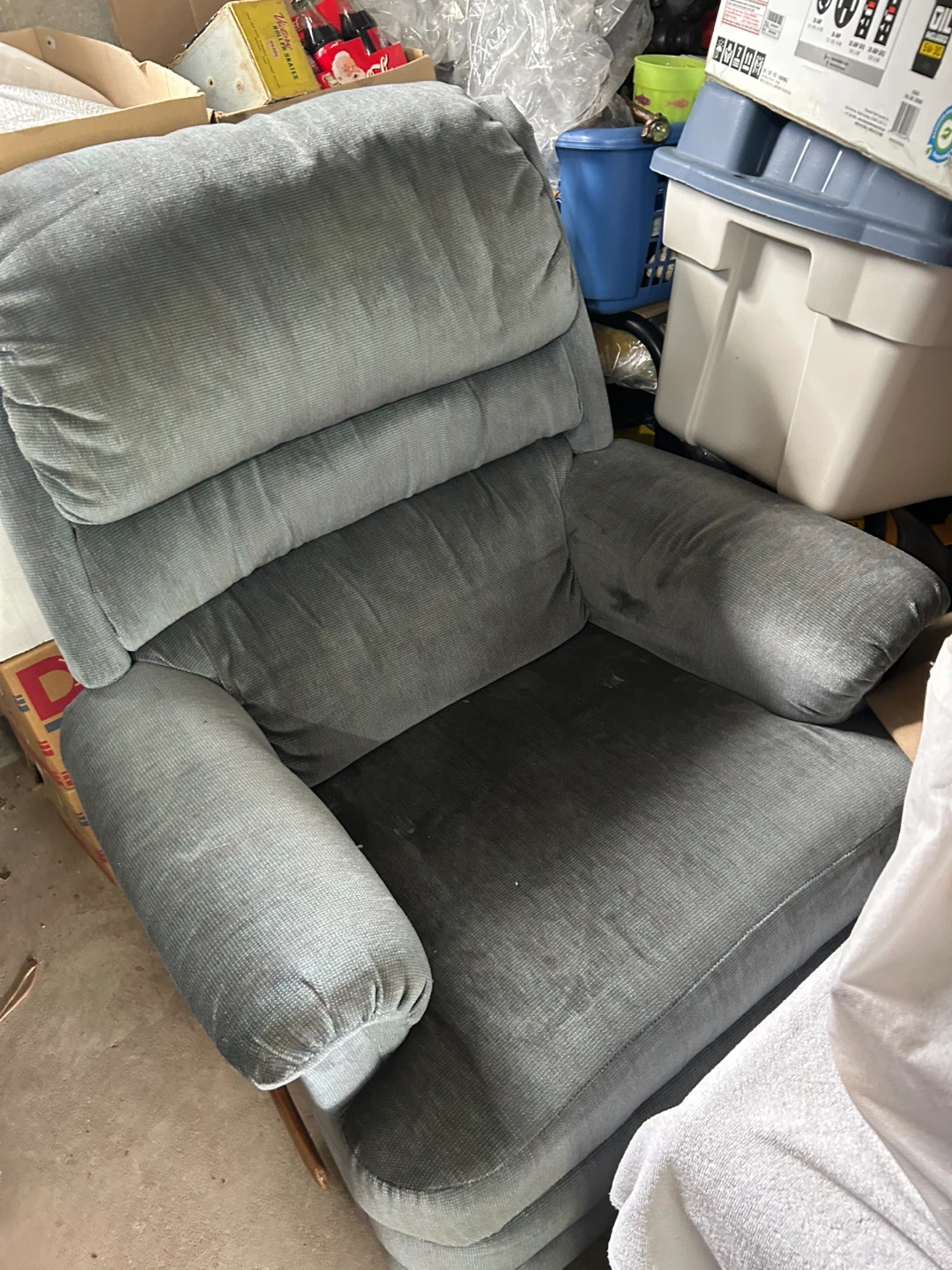 Grey Upholstered Armchair La-z-boy