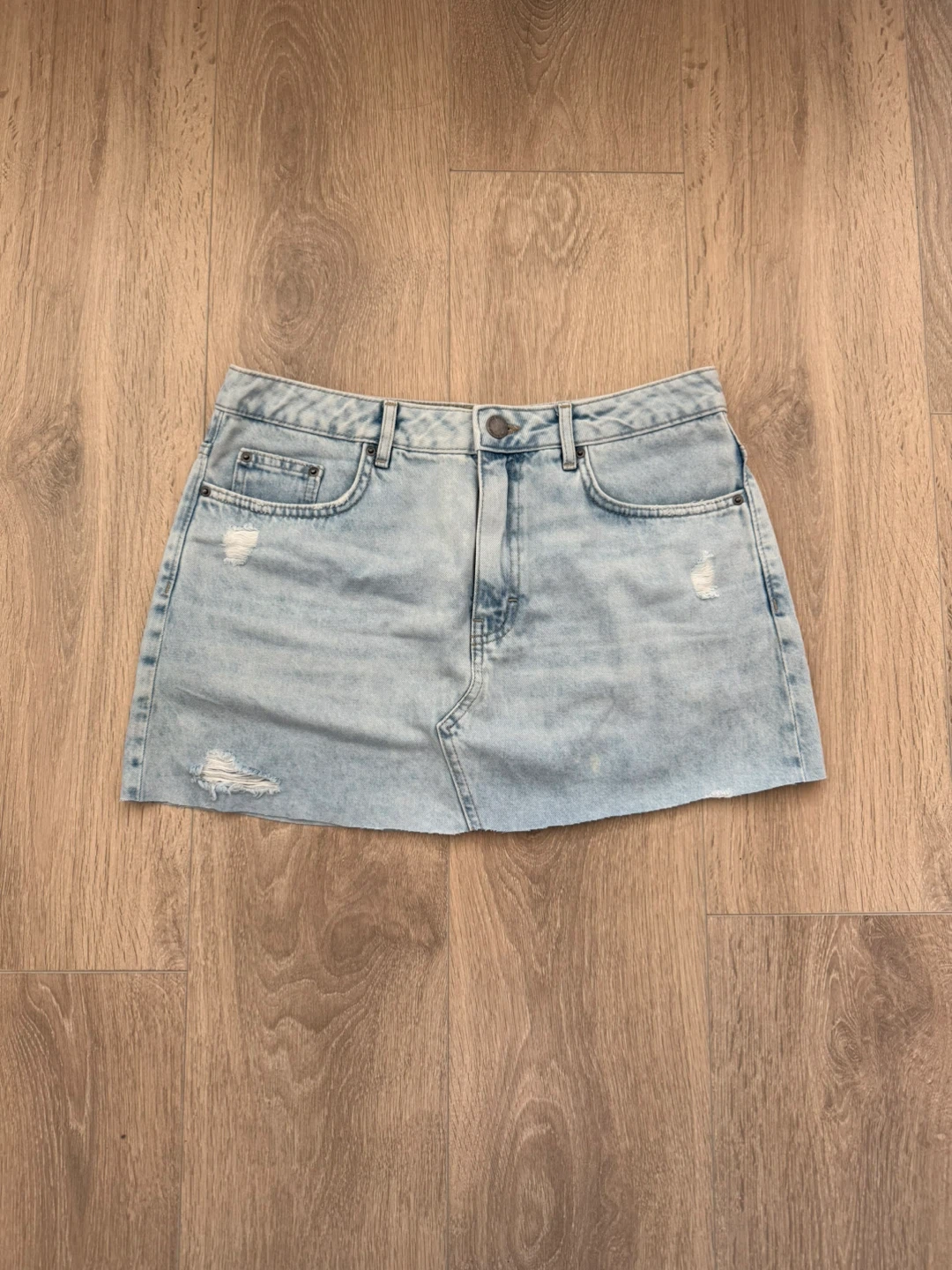 Light Wash Denim Mini Skirt