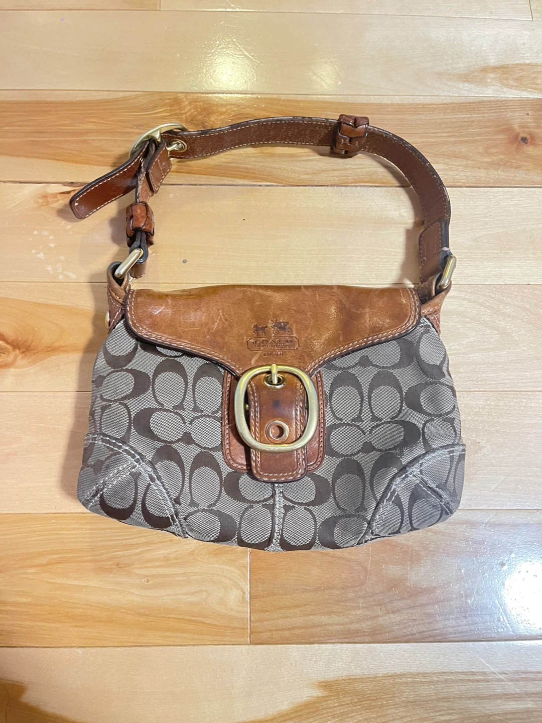 Coach Signature Monogram Shoulder Bag