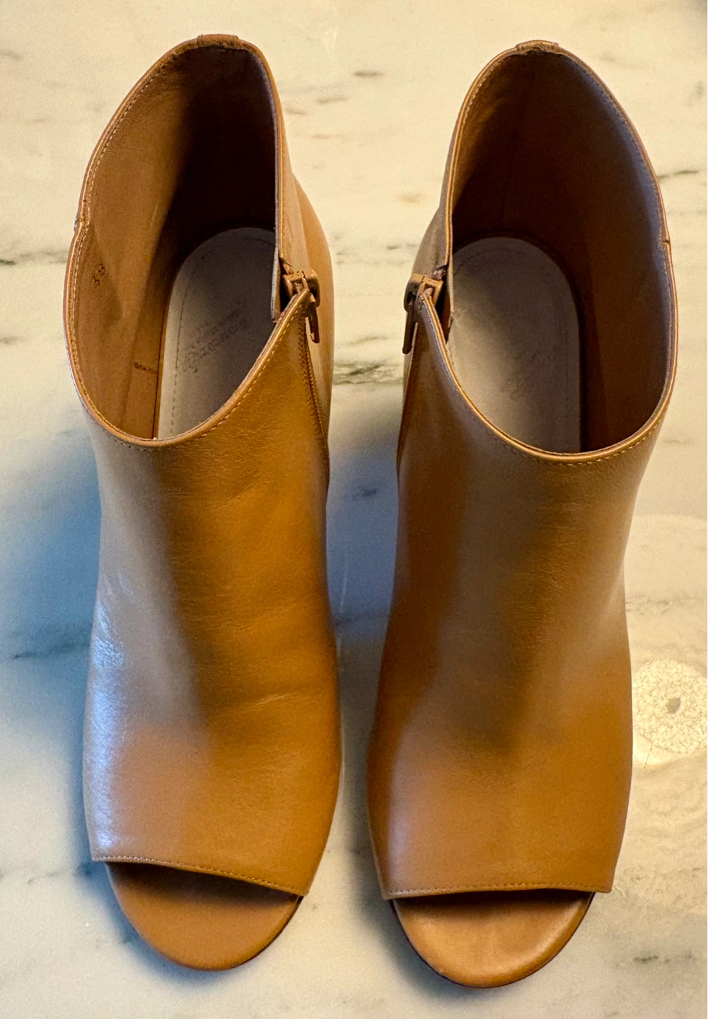 Martin Margiela light Brown Peep Toe Booties - Size 38