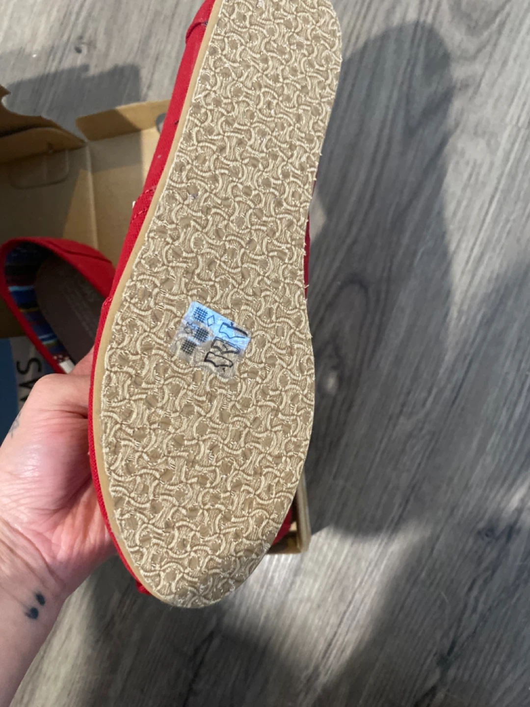 TOMS Red Canvas Slip-On Shoes - photo 2