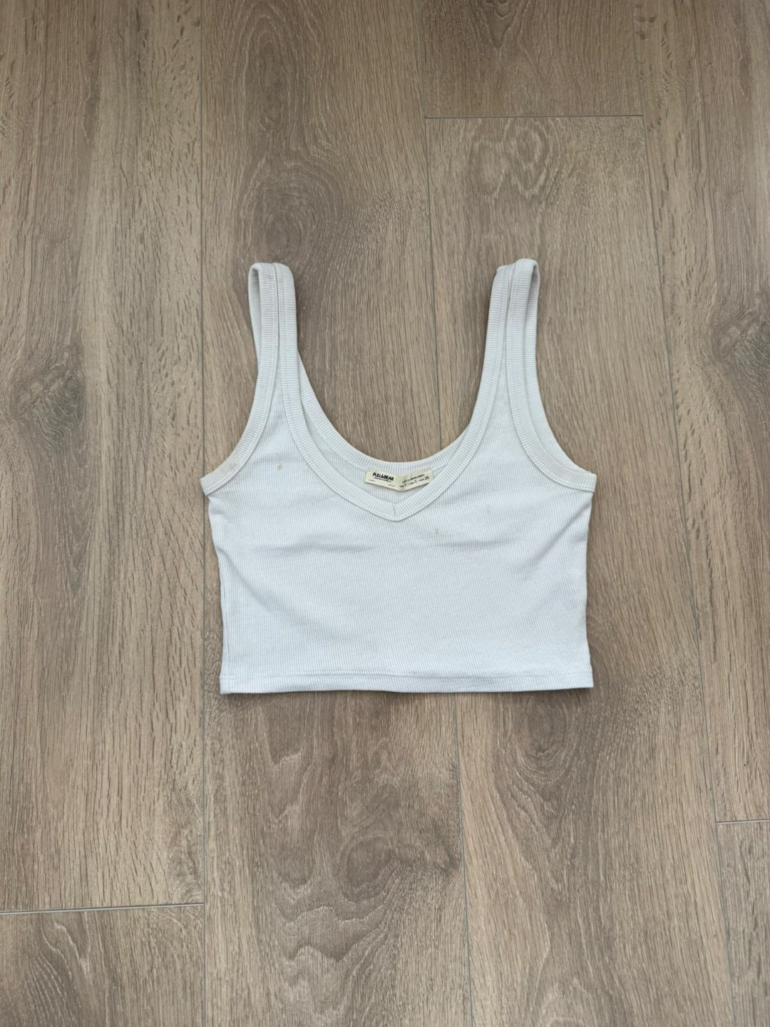 Pull & Bear Ribbed Crop Tank Top