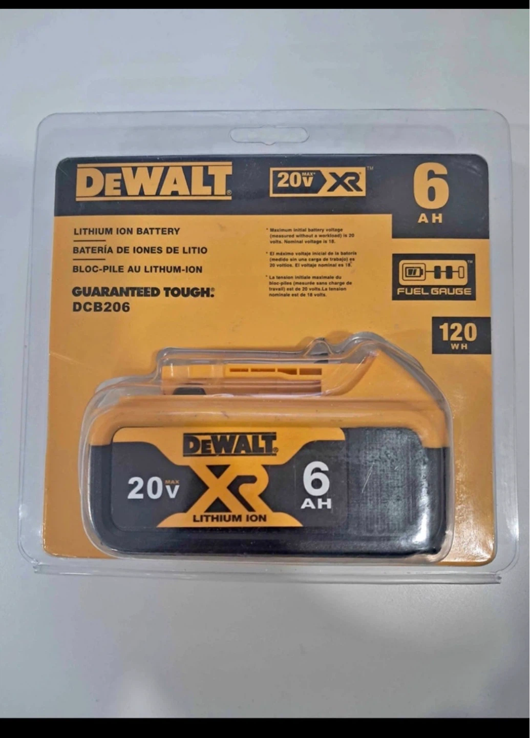 DeWalt 20V XR 6.0 Ah Lithium Ion Battery