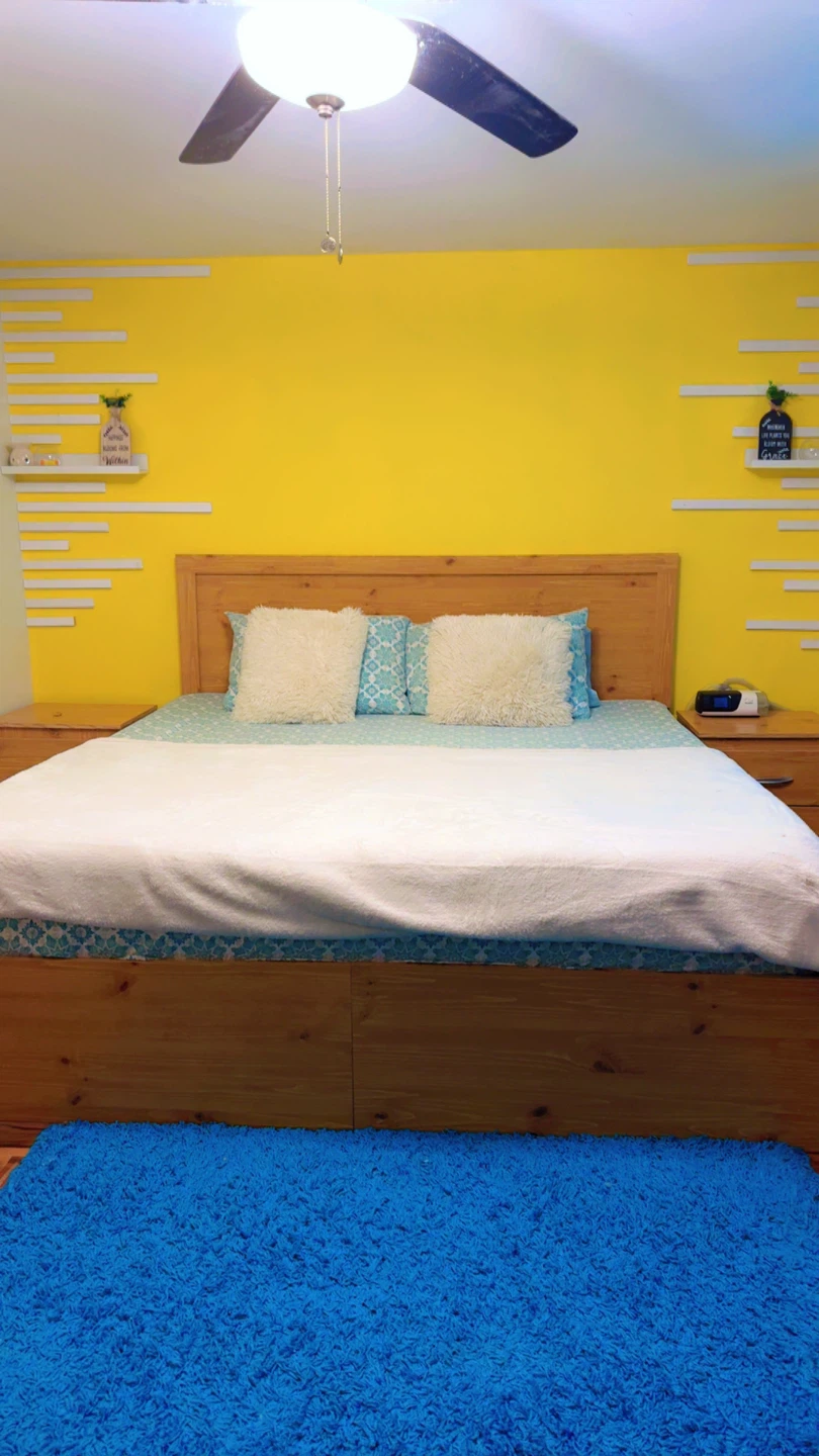 King Wooden Bedroom Set - Bed Frame and Dresser