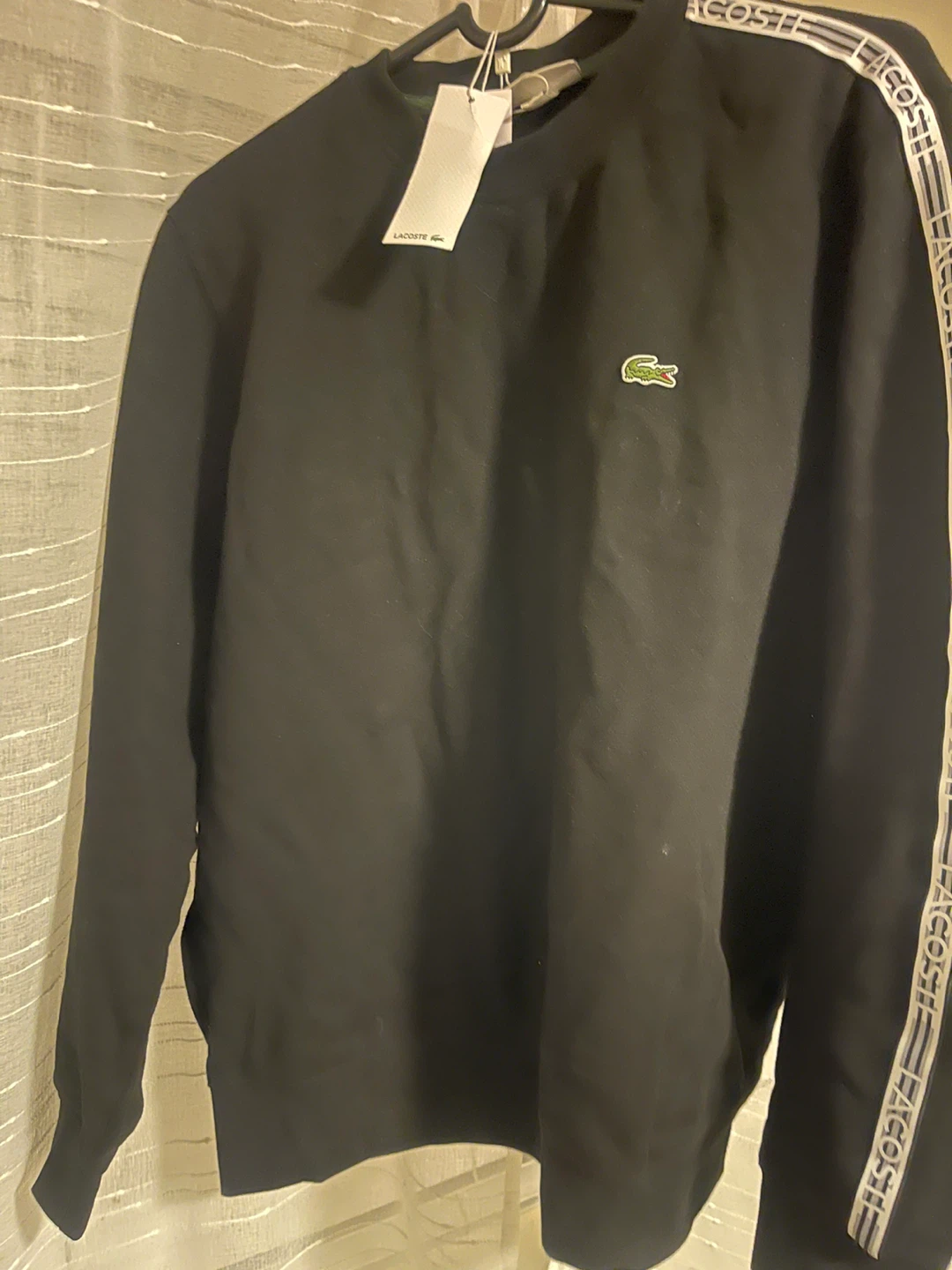 Lacoste Black Crewneck Sweatshirt with Logo Tape - 6-XL - photo 3