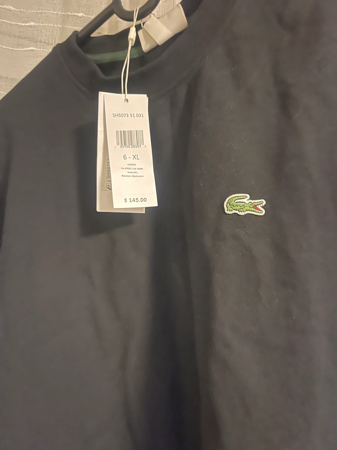 Lacoste Black Crewneck Sweatshirt with Logo Tape - 6-XL - photo 2