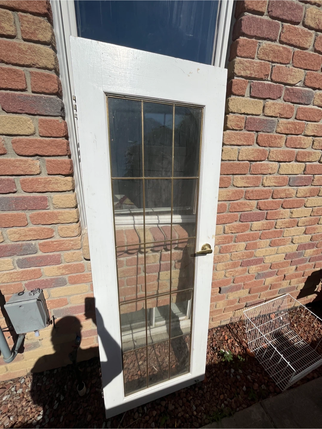 White Glass French Door