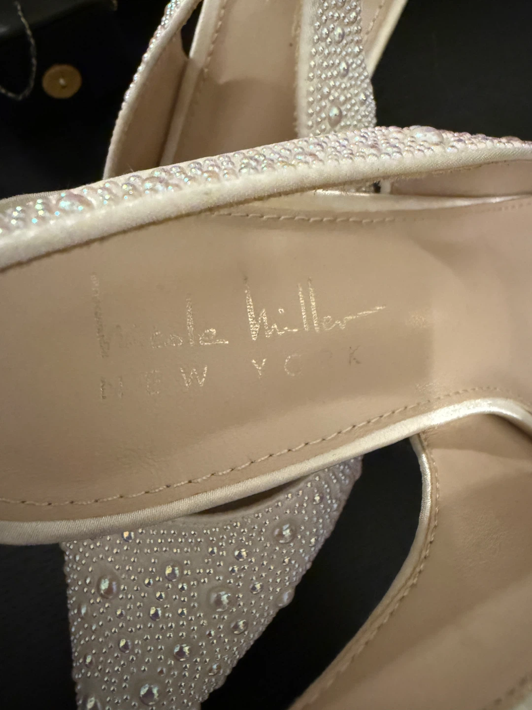 Nicole Miller Embellished Slingback Heels Size 7.5 - photo 4